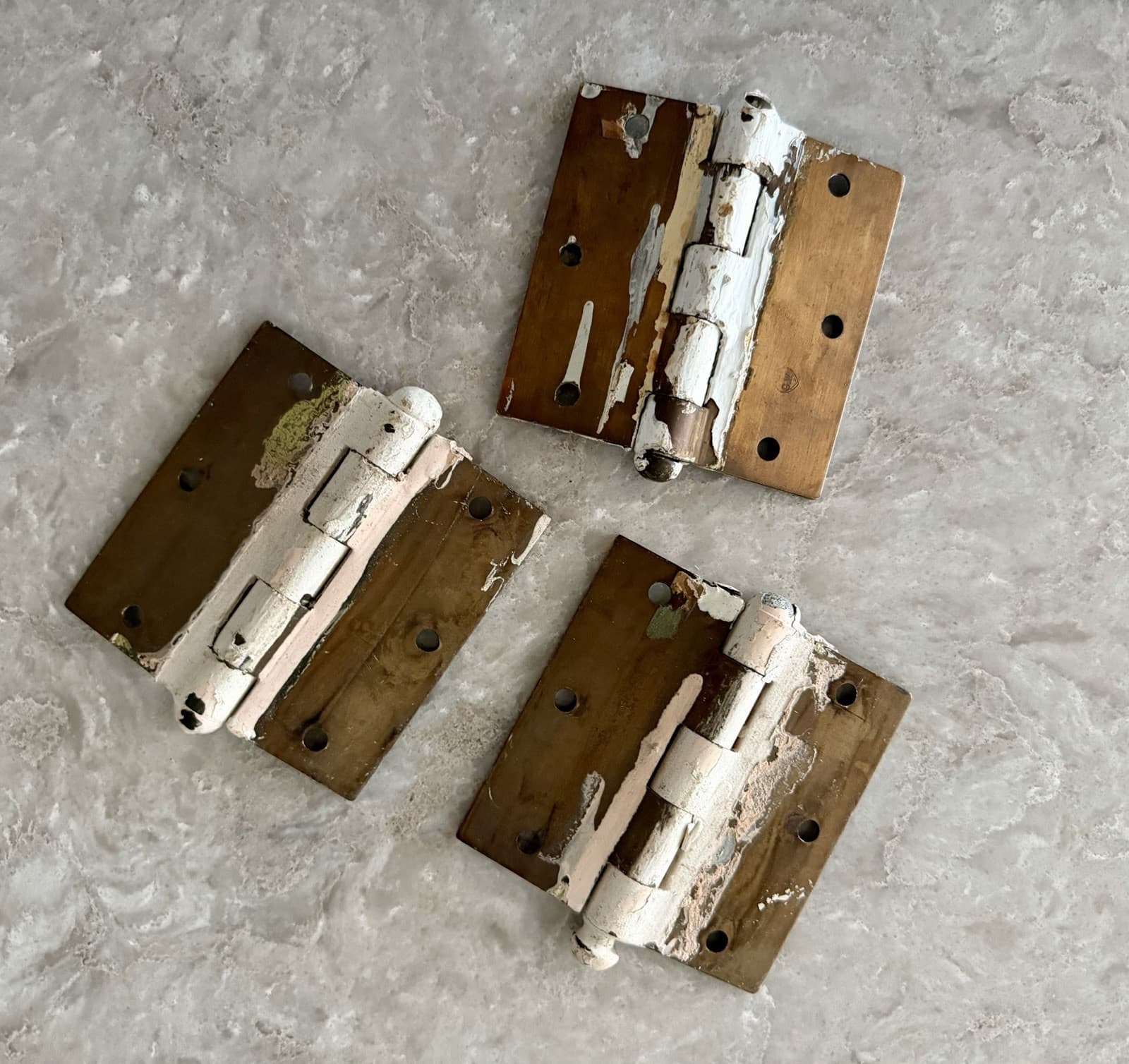 Vintage Stanley SW 3.5” Steel Loose Pin Door Hinges Set of 3 Painted USA - Thumbnail 7