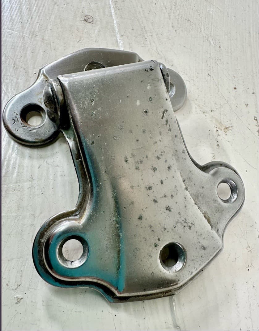 Vintage 3/4” Offset Cabinet Hinges Pair Nickel Plated Steel - Thumbnail 3