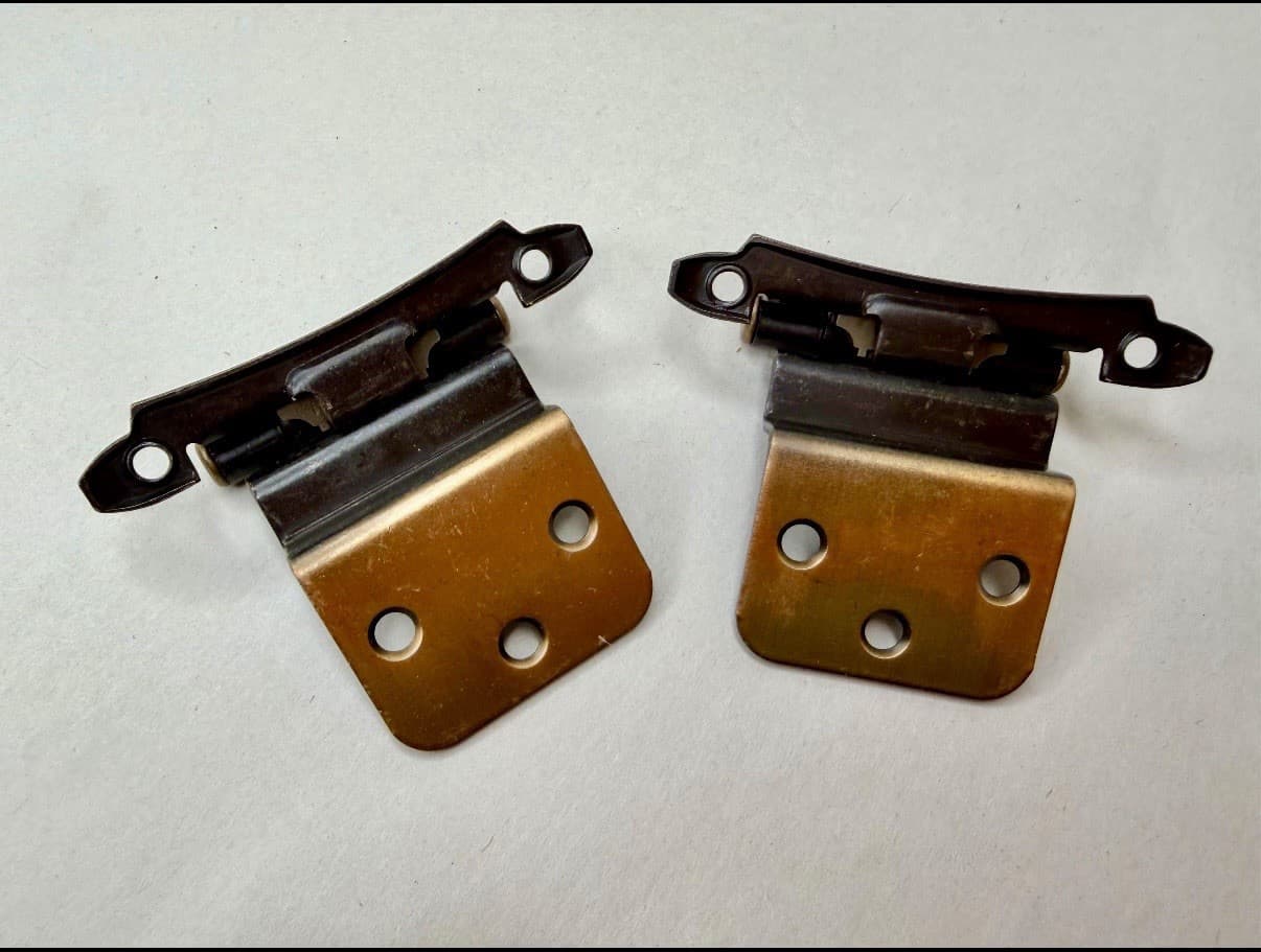 Vintage NOS Amerock BP-7928-AB Self-Closing Cabinet Hinges Set of 12