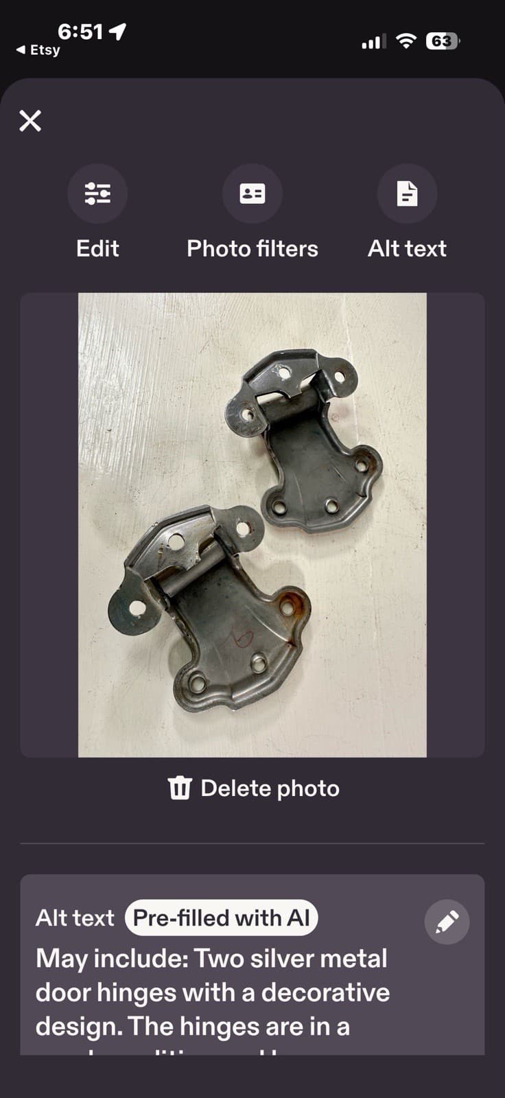 Vintage 3/4” Offset Cabinet Hinges Pair Nickel Plated Steel - Thumbnail 6