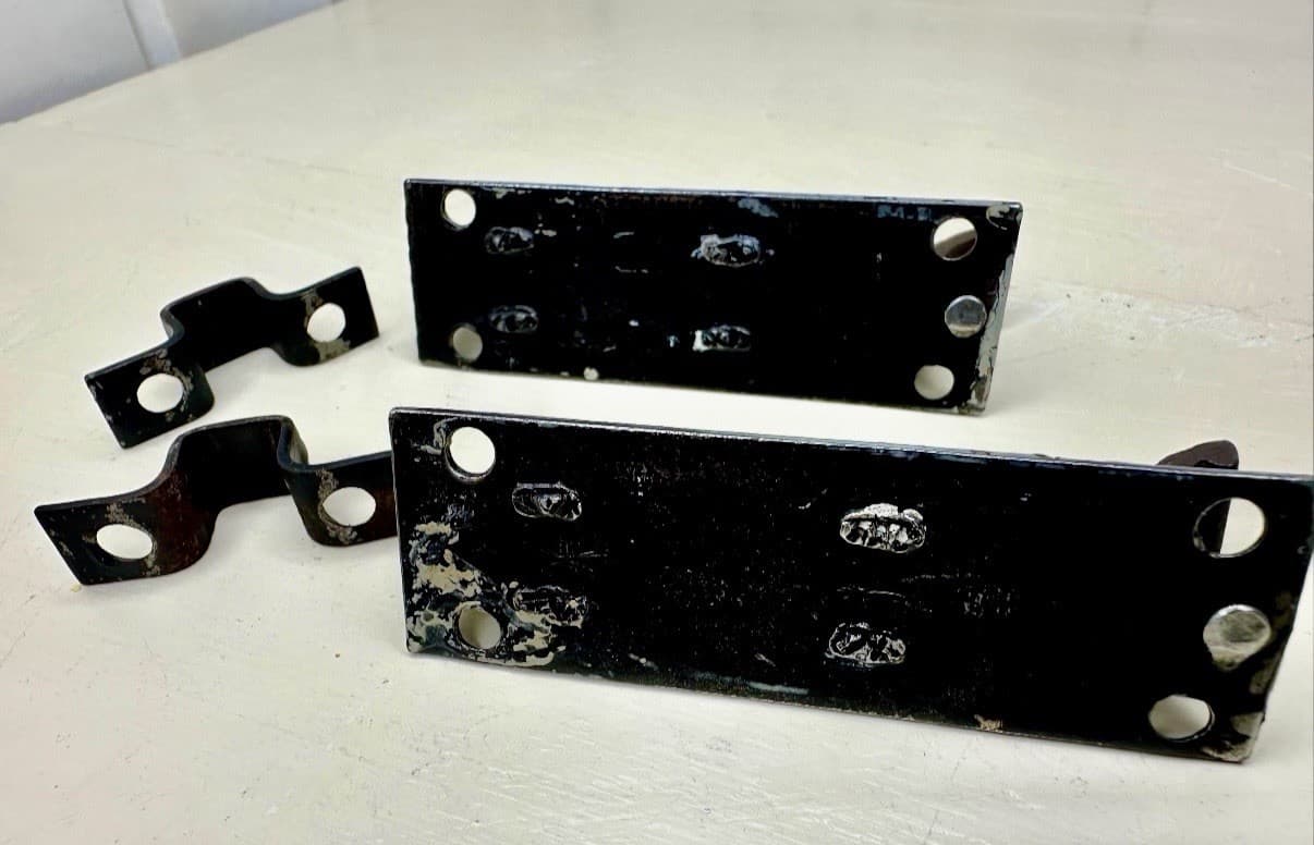 Vintage Steel Slide Bolt Latch Set of 2 Surface Mount Barrel Bolts - Thumbnail 5