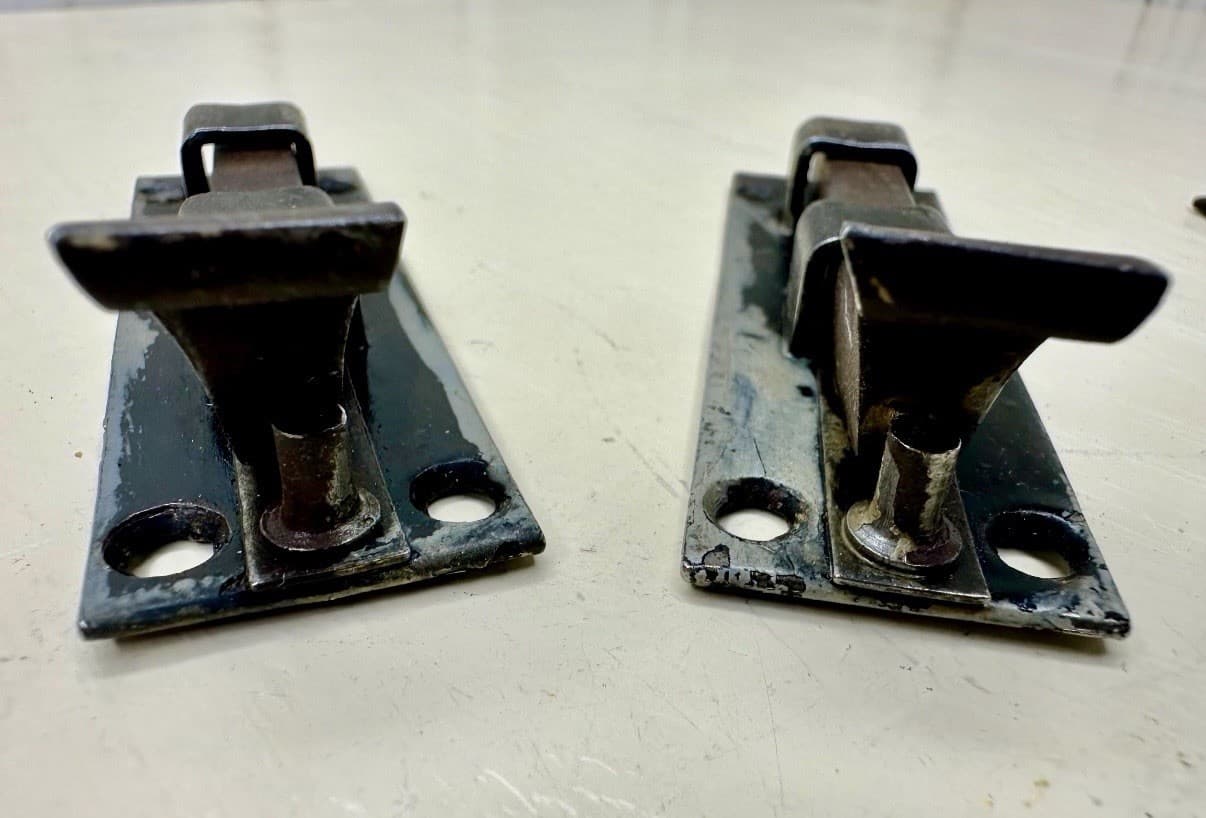 Vintage Steel Slide Bolt Latch Set of 2 Surface Mount Barrel Bolts - Thumbnail 7