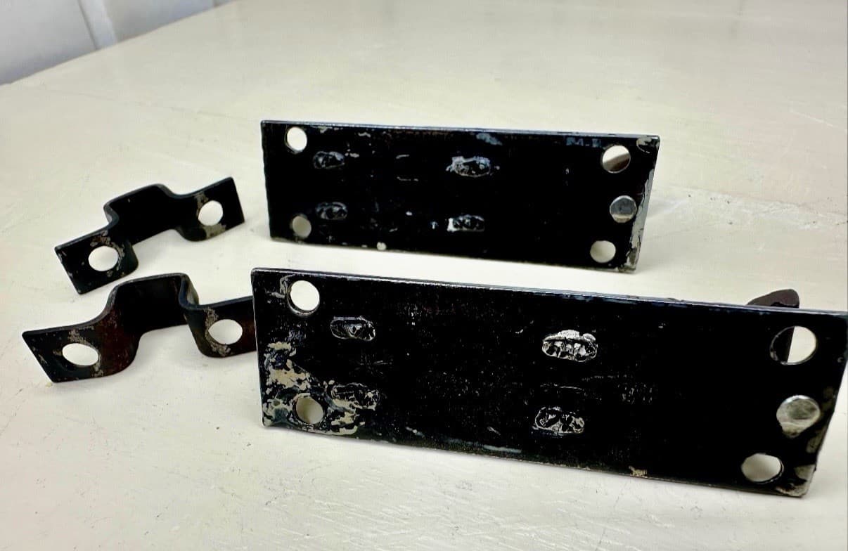 Vintage Steel Slide Bolt Latch Set of 2 Surface Mount Barrel Bolts - Thumbnail 4