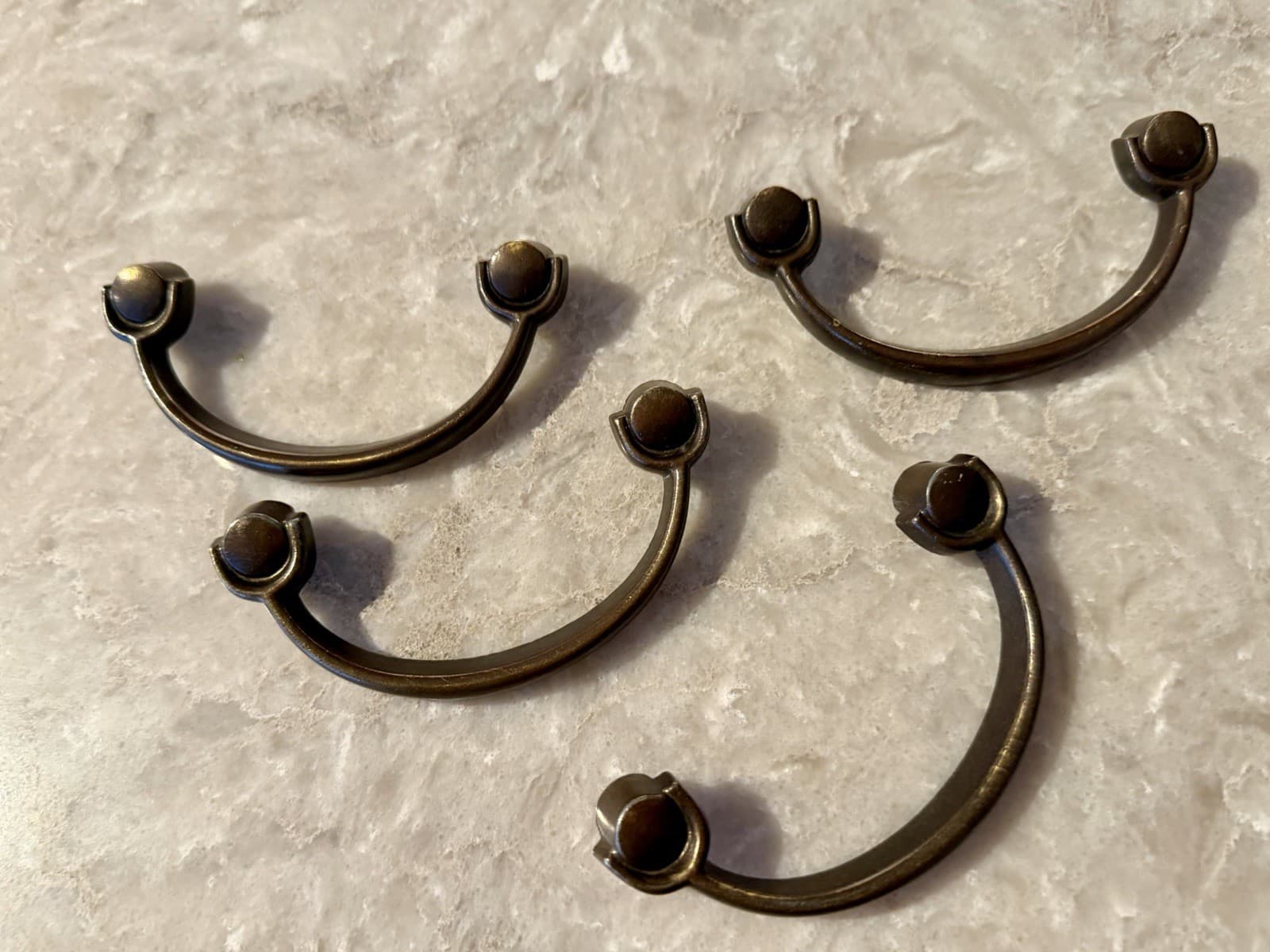 Set of 4 Vintage KBC 6916 Keeler Brass 3.5” Bail Drawer Pull Handles Bronze - Thumbnail 4
