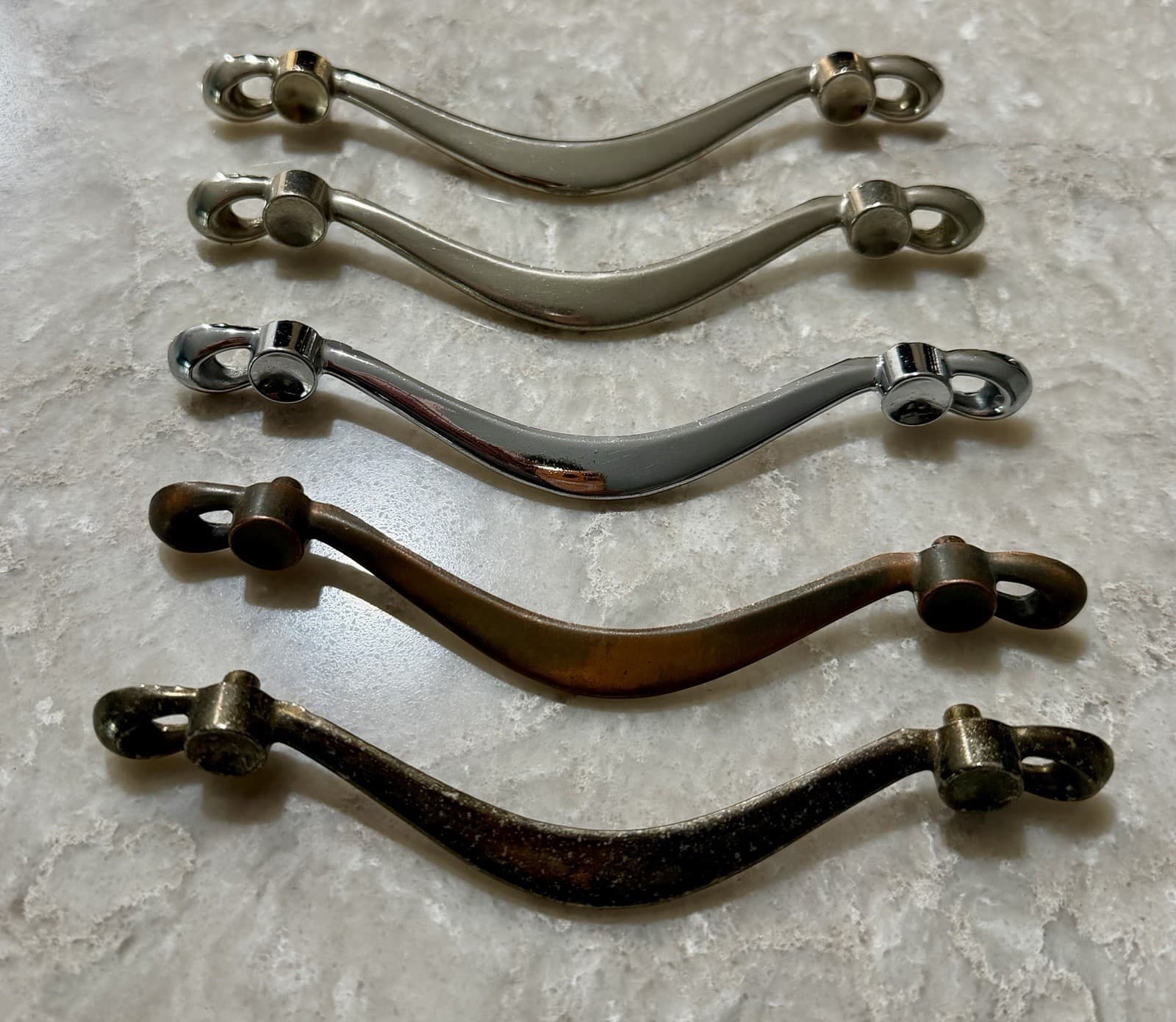 Lot of 5 DCP P958 Cabinet Drawer Pulls 4.5” CTC Mixed Finishes w/ Screws