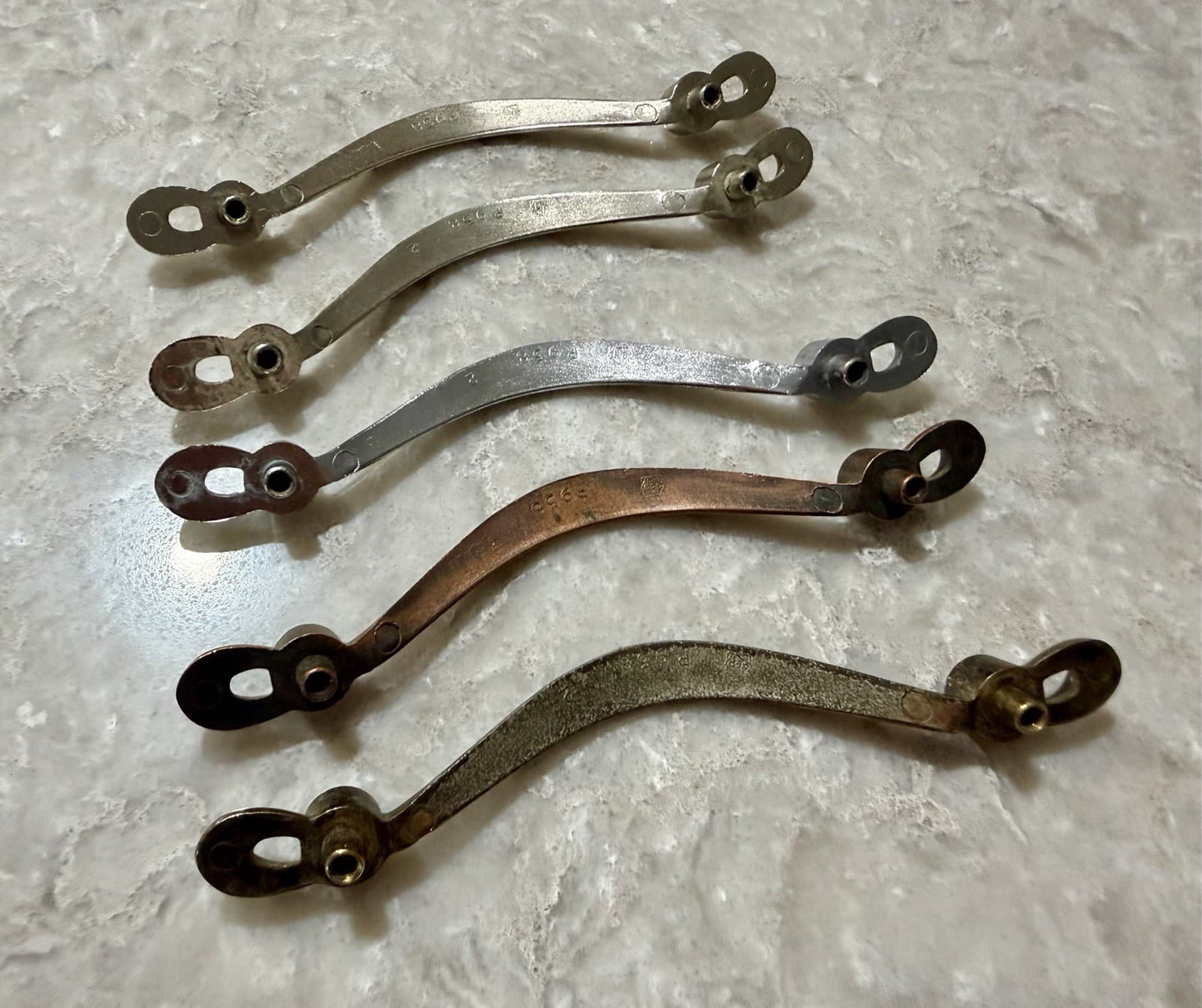 Lot of 5 DCP P958 Cabinet Drawer Pulls 4.5” CTC Mixed Finishes w/ Screws - Thumbnail 6
