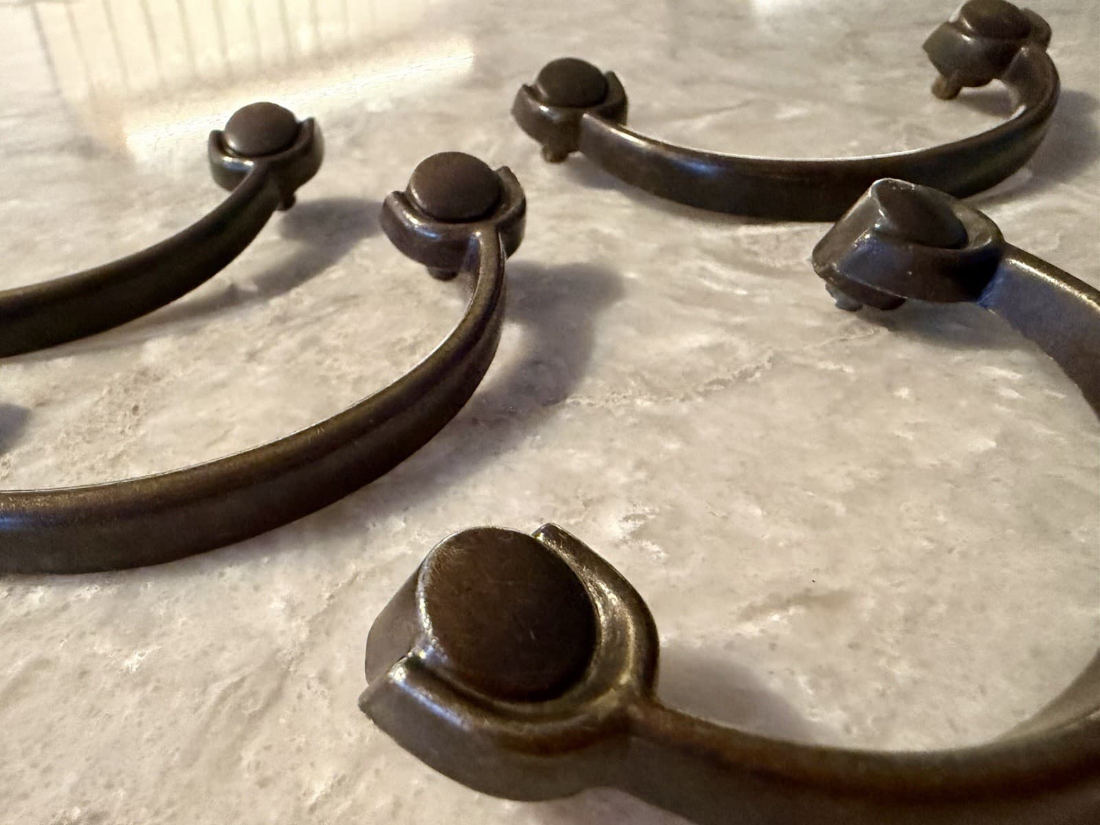 Set of 4 Vintage KBC 6916 Keeler Brass 3.5” Bail Drawer Pull Handles Bronze - Thumbnail 5