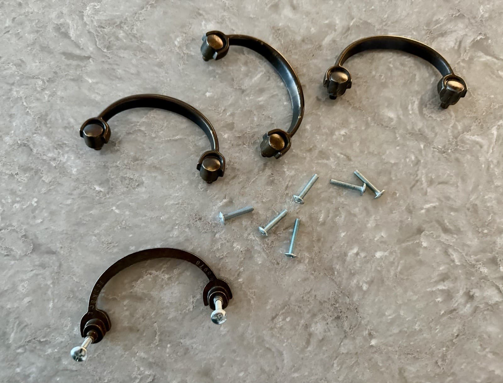 Set of 4 Vintage KBC 6916 Keeler Brass 3.5” Bail Drawer Pull Handles Bronze - Thumbnail 9