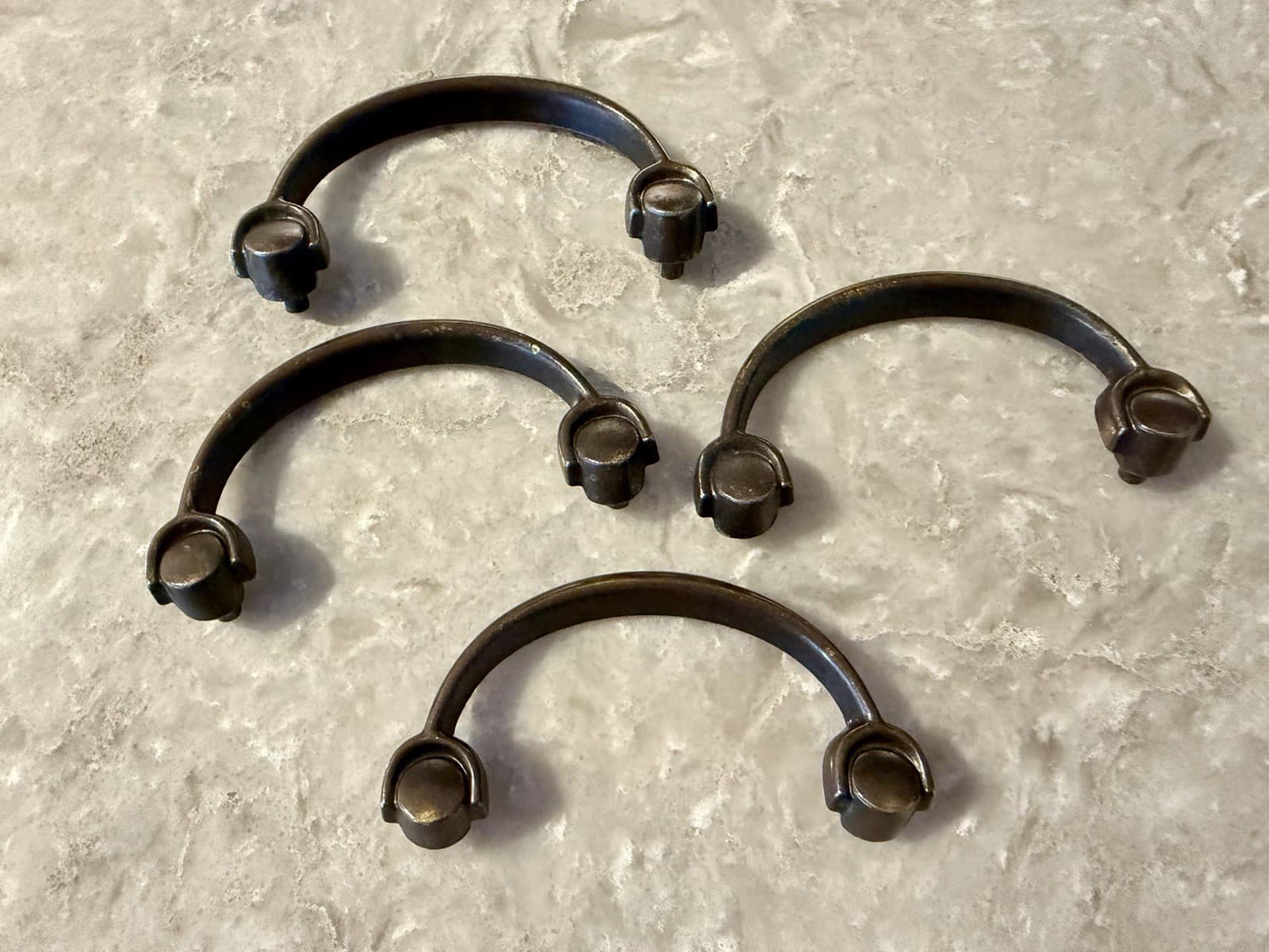 Set of 4 Vintage KBC 6916 Keeler Brass 3.5” Bail Drawer Pull Handles Bronze - Thumbnail 15