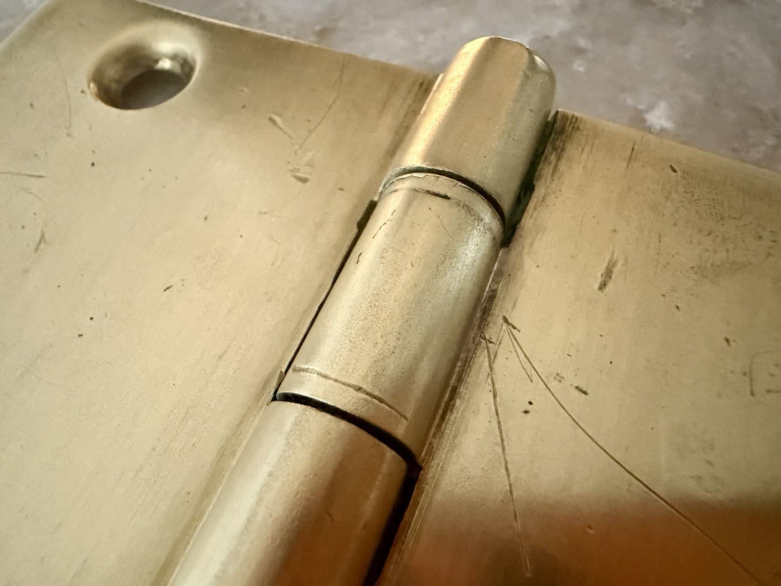 Set of 3 Vintage Solid Brass 4” x 4.75” Plain Bearing Door Hinges Heavy Duty - Thumbnail 6