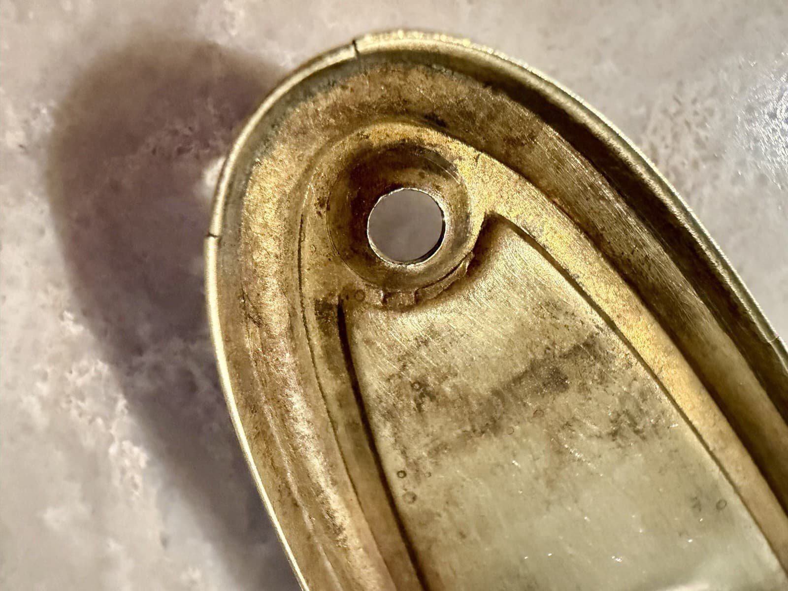 Vintage Art Deco Solid Brass Door Backplate Escutcheon 8-3/4” x 2-1/4” - Thumbnail 13
