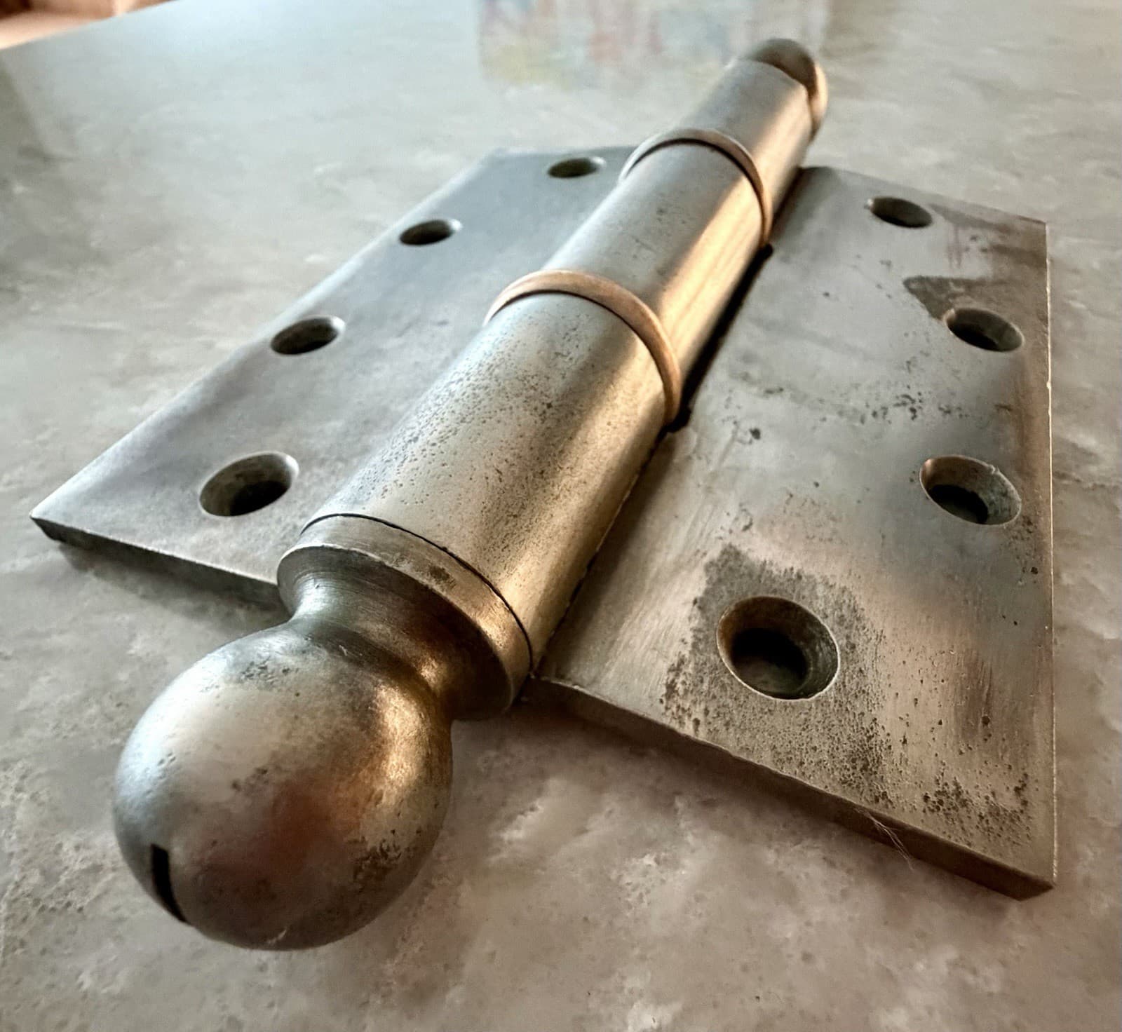 Vintage McKinney 4.5” x 5” Heavy Duty Steel Ball Tip Loose Pin Door Hinge - Thumbnail 4