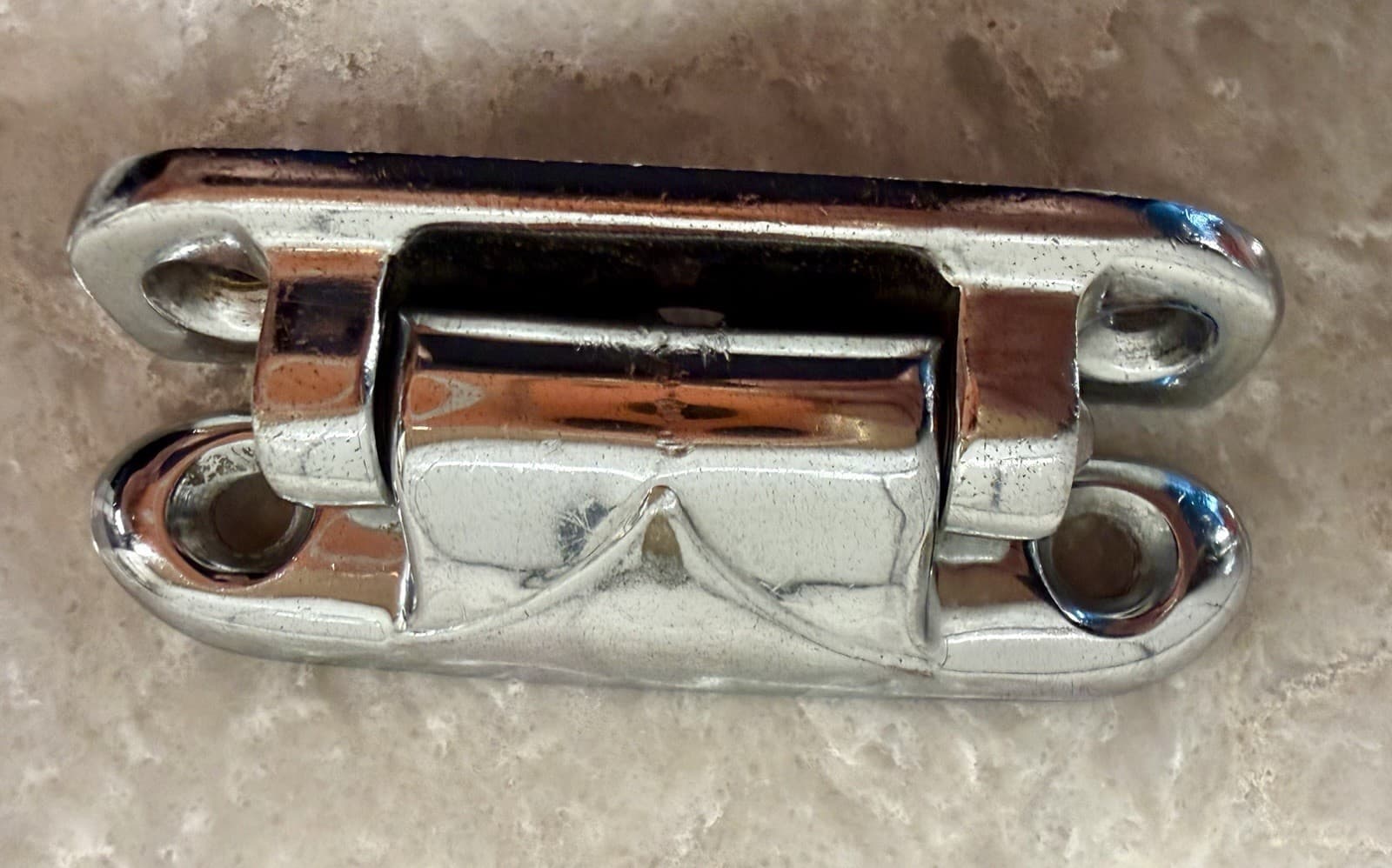 Vintage Art Deco Chrome Ice Box Cabinet Hinges Pair Surface Mount Cooler Door - Thumbnail 13