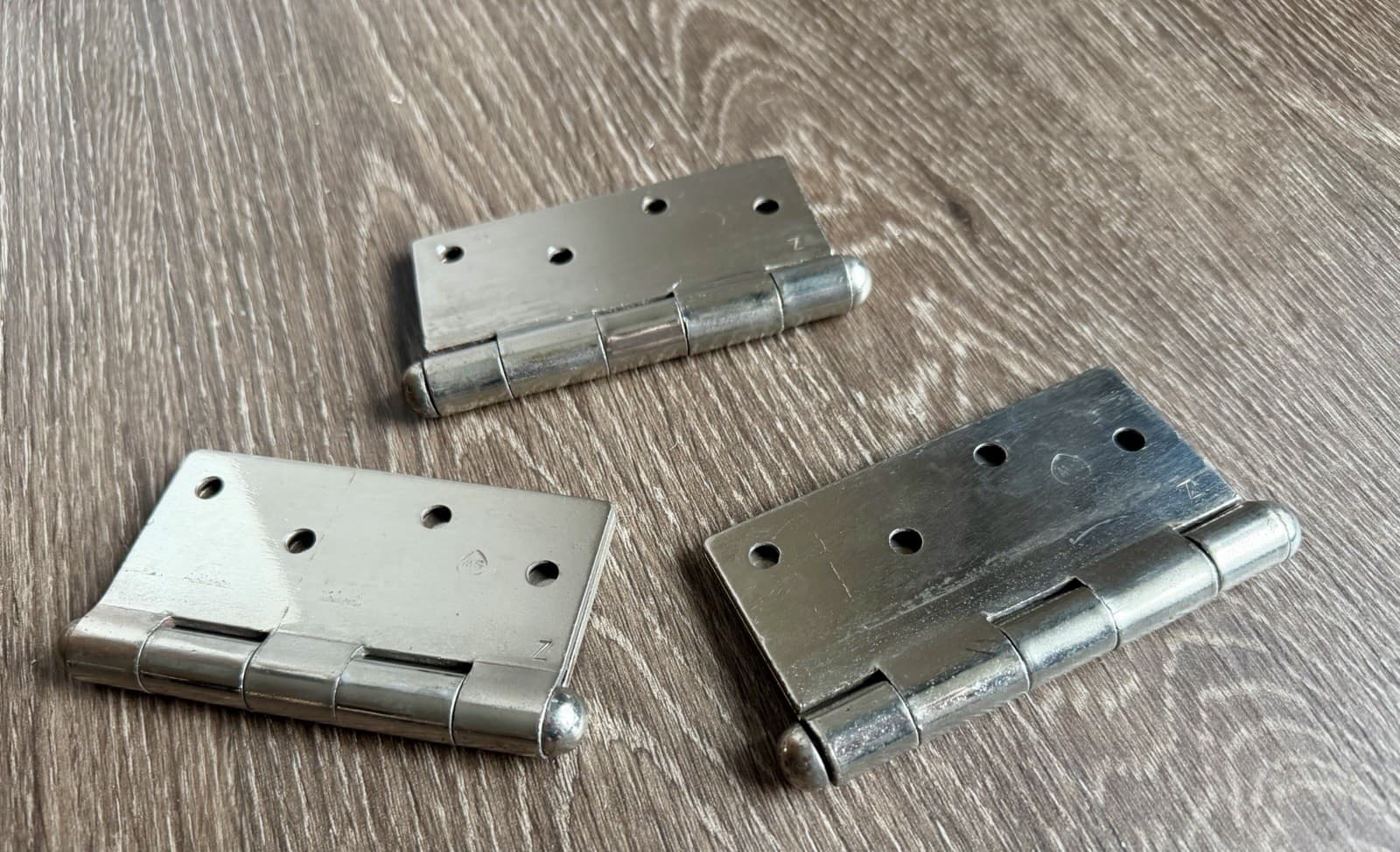 Stanley SW Sweetheart 4x4 Steel Ball Tip Door Hinges Set of 3 Vintage - Thumbnail 6
