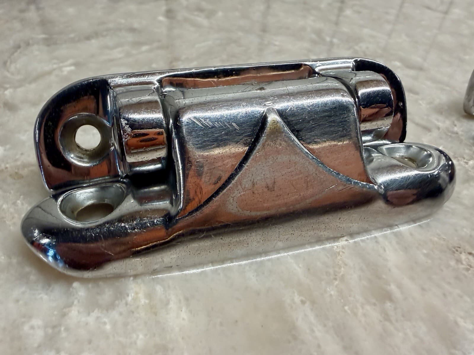 Vintage Art Deco Chrome Ice Box Cabinet Hinges Pair Surface Mount Cooler Door - Thumbnail 7