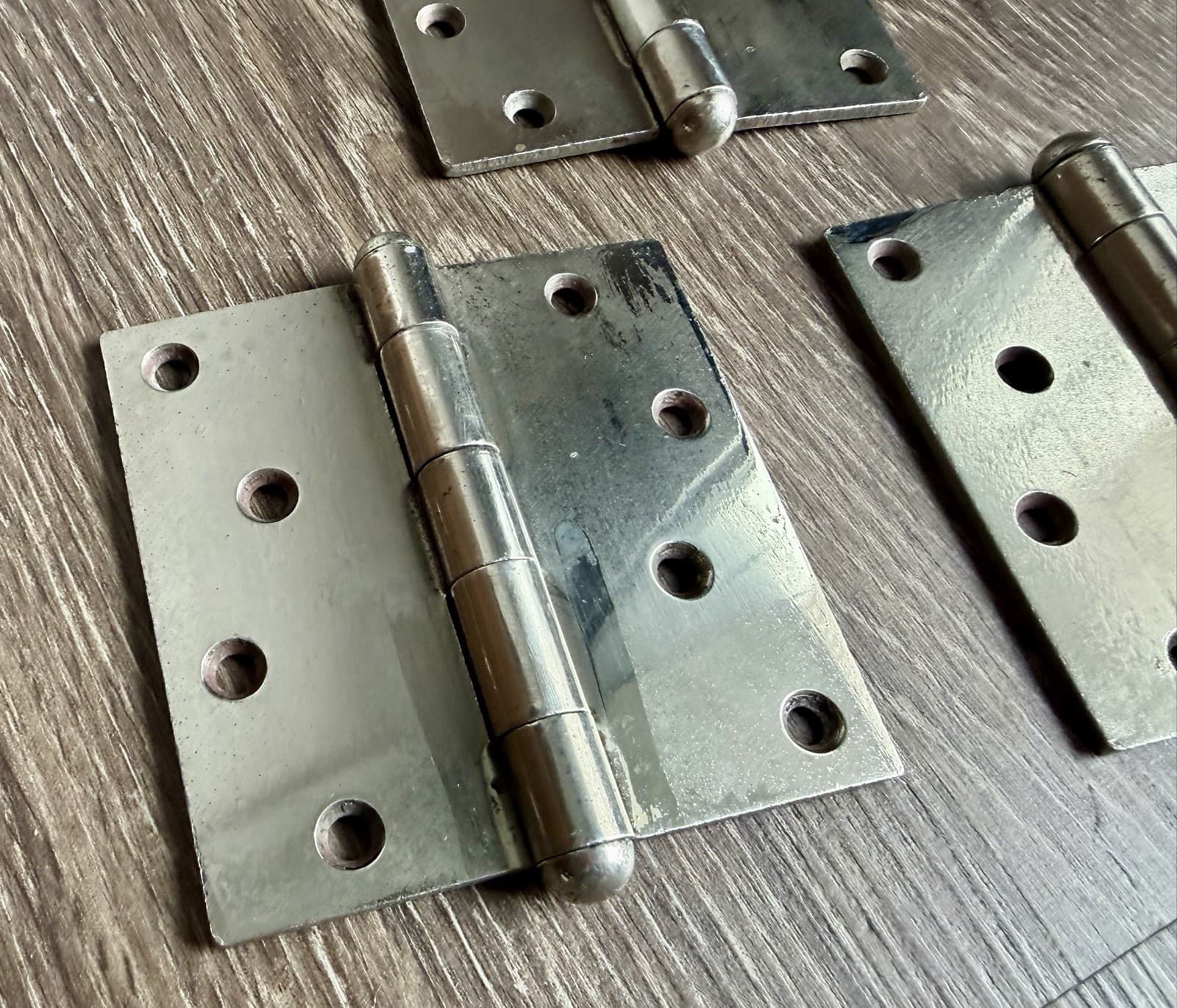 Stanley SW Sweetheart 4x4 Steel Ball Tip Door Hinges Set of 3 Vintage - Thumbnail 2