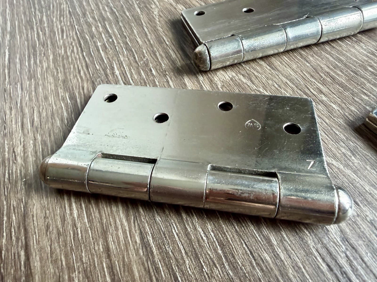 Stanley SW Sweetheart 4x4 Steel Ball Tip Door Hinges Set of 3 Vintage - Thumbnail 9