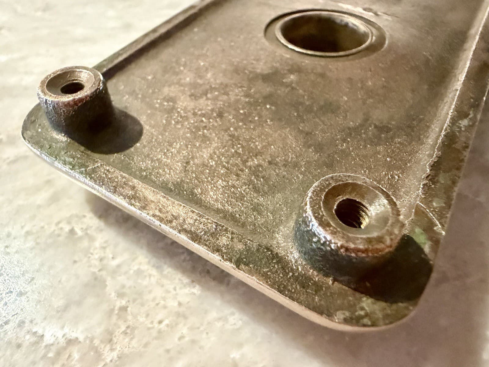 Vintage MCM Solid Brass Door Backplate Escutcheon 8-1/4” x 2-1/4” - Thumbnail 15