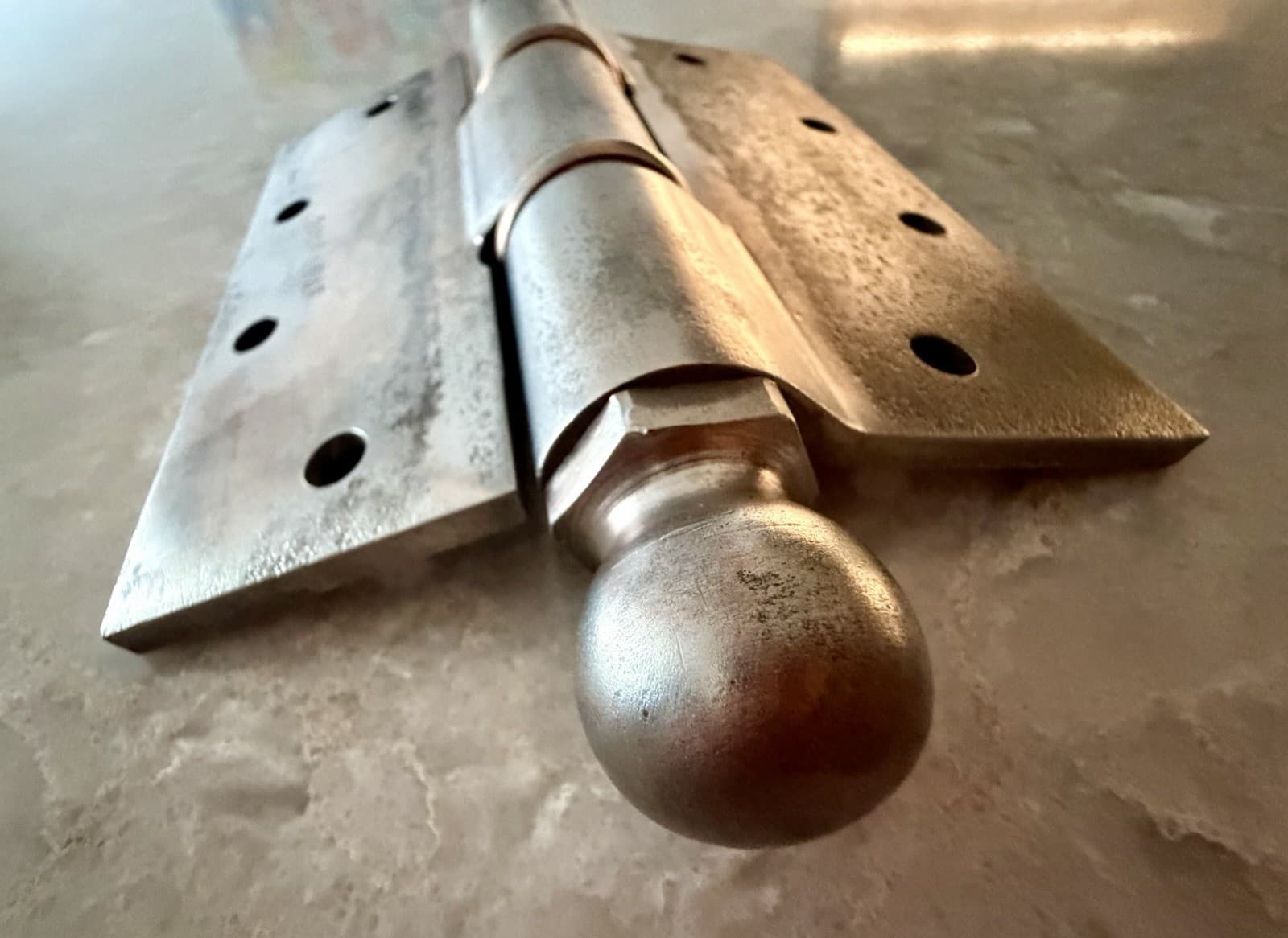 Vintage McKinney 4.5” x 5” Heavy Duty Steel Ball Tip Loose Pin Door Hinge - Thumbnail 11