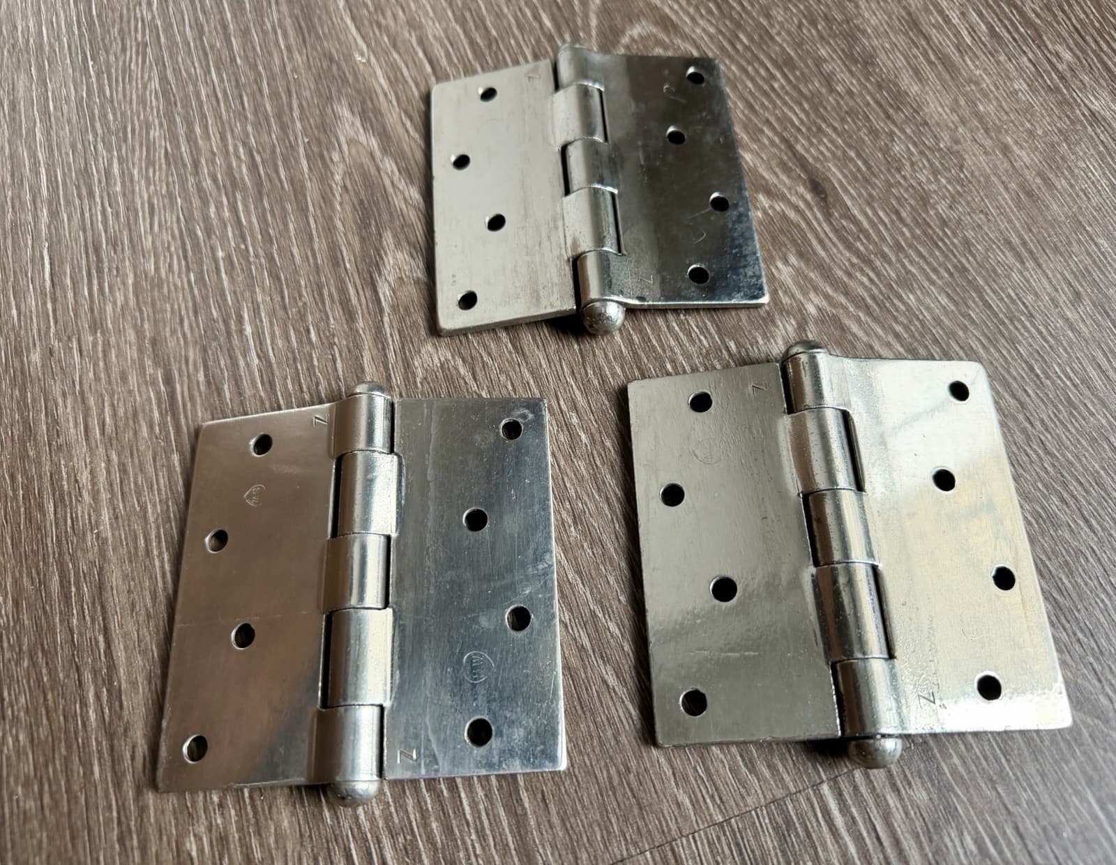 Stanley SW Sweetheart 4x4 Steel Ball Tip Door Hinges Set of 3 Vintage - Thumbnail 5