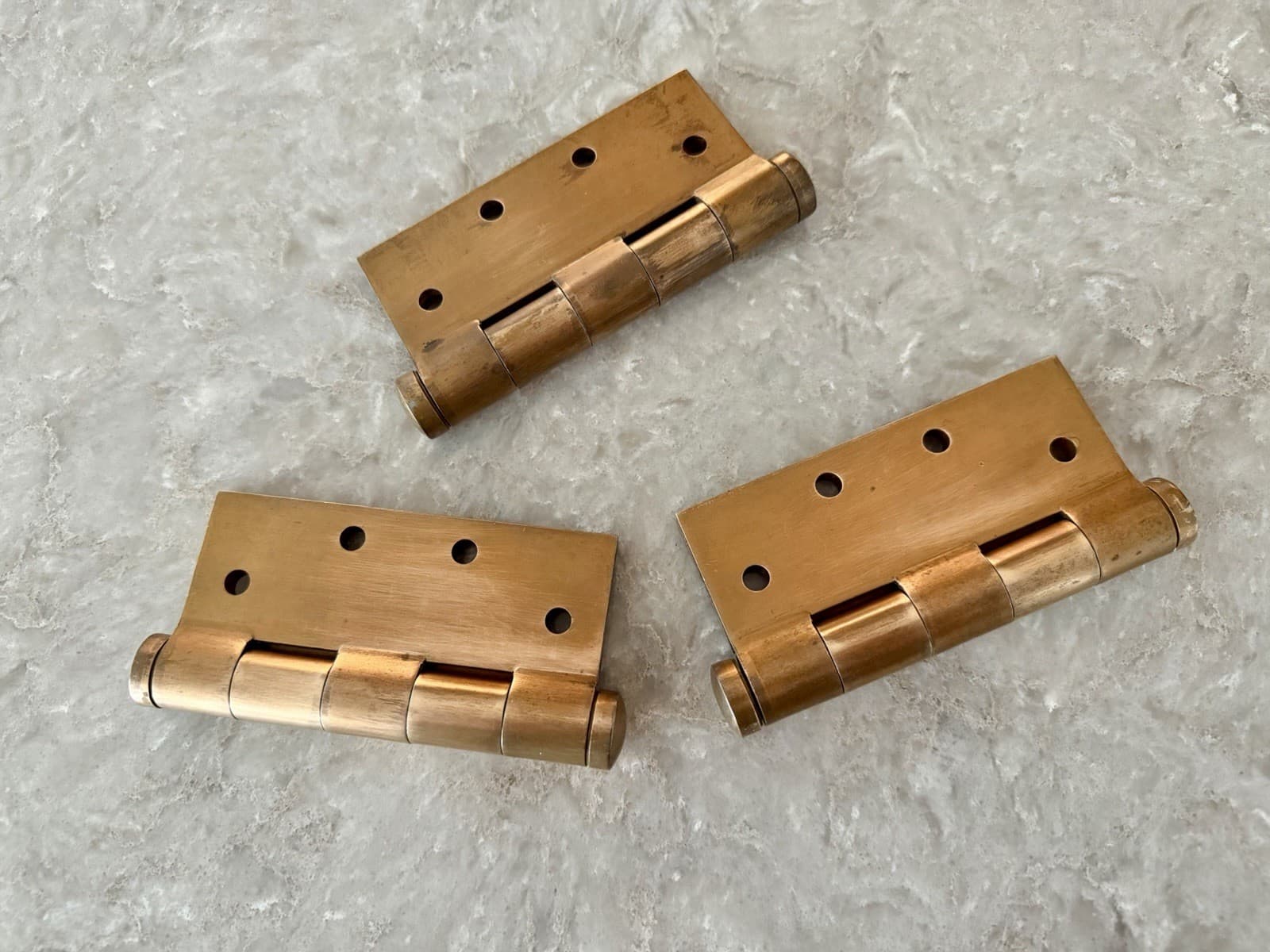 Lawrence Oilite Ball Bearing Hinges 4 x 4.5 Steel Copper Wash Set of 3 - Thumbnail 11