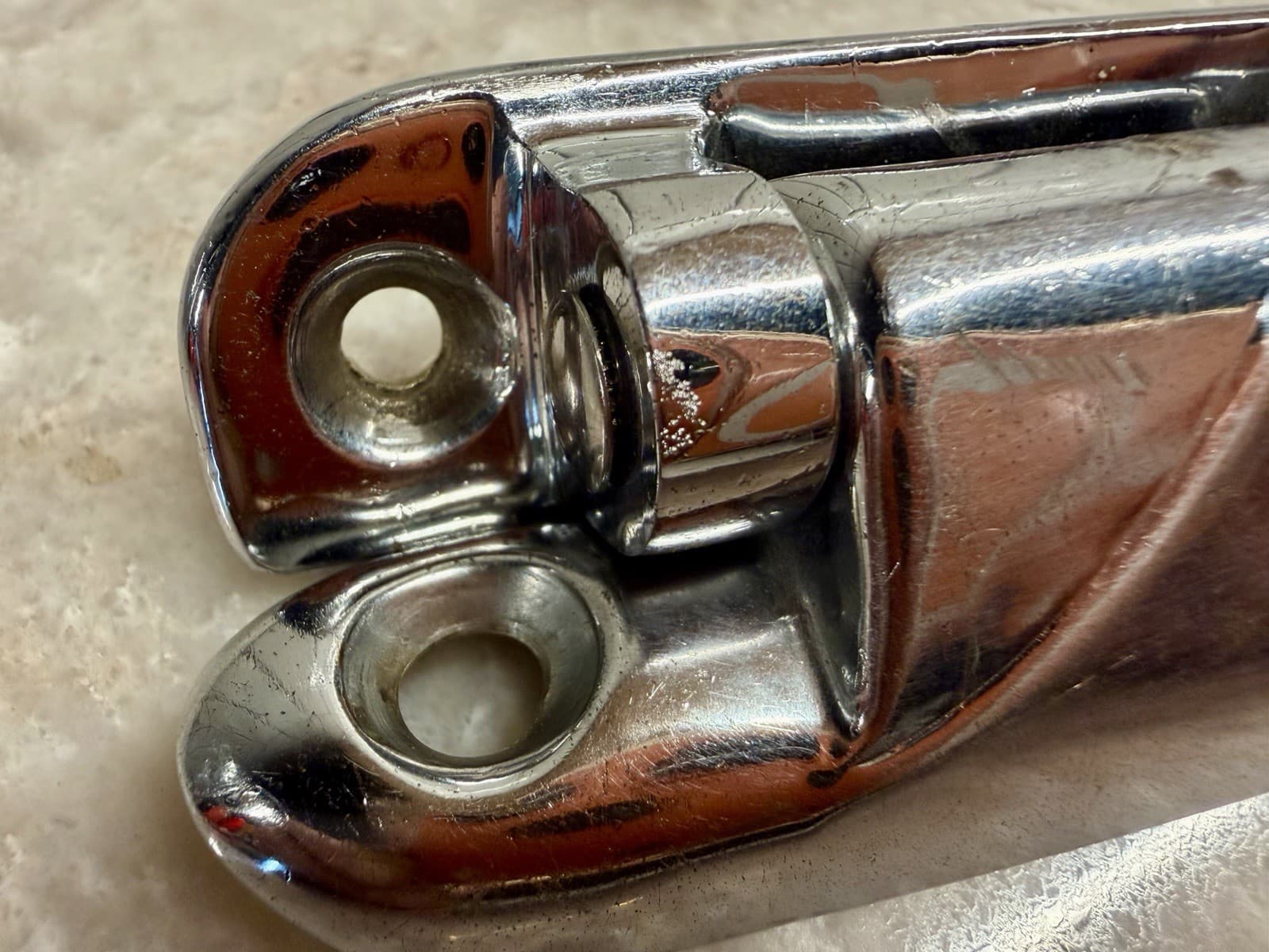 Vintage Art Deco Chrome Ice Box Cabinet Hinges Pair Surface Mount Cooler Door - Thumbnail 5