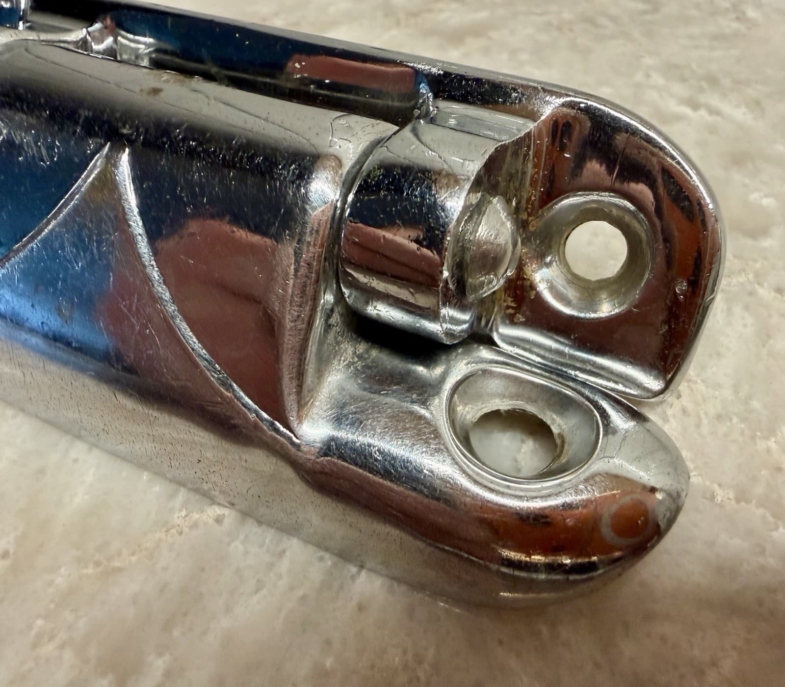 Vintage Art Deco Chrome Ice Box Cabinet Hinges Pair Surface Mount Cooler Door - Thumbnail 6