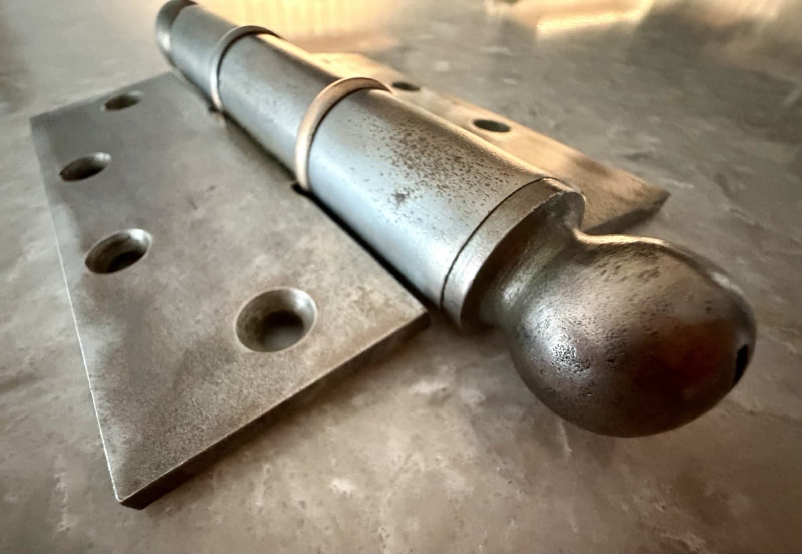 Vintage McKinney 4.5” x 5” Heavy Duty Steel Ball Tip Loose Pin Door Hinge - Thumbnail 6