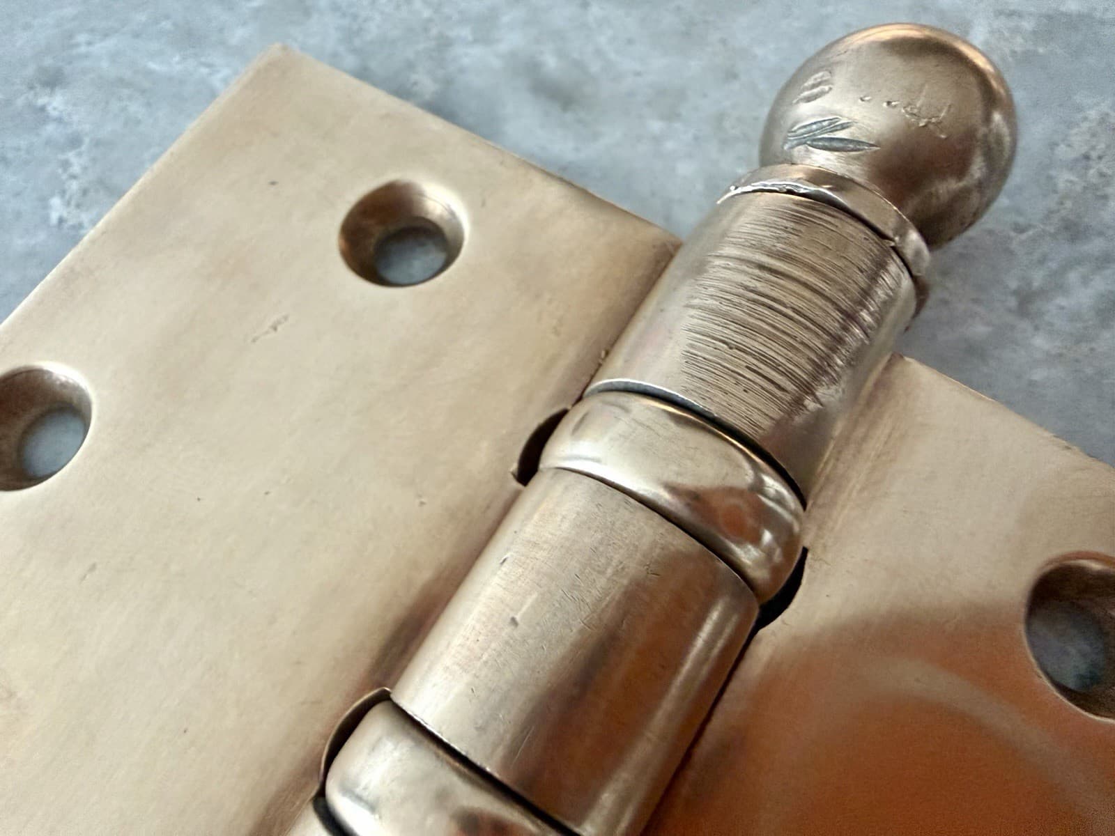 Pair Stanley SW 5x5 Solid Brass Ball Bearing Ball Tip Door Hinges USA - Thumbnail 7
