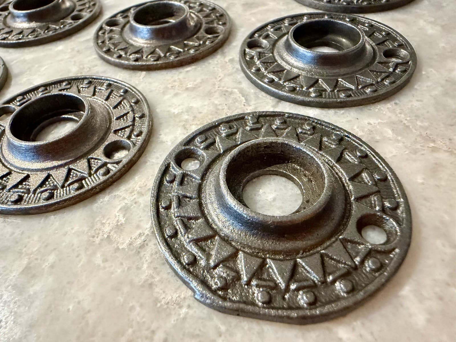 Antique Eastlake Cast Iron Door Knob Rosette 2” 3/4” Fitter Victorian Rose