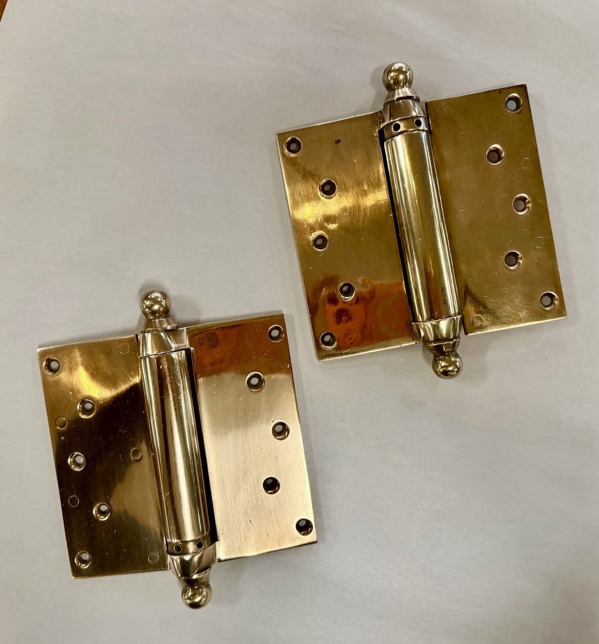 Vintage Brass Double Action Spring Hinges Set of 2 | 5 Inch Café Door Hinges