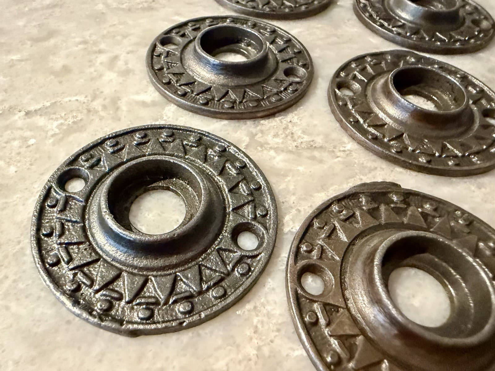 Antique Eastlake Cast Iron Door Knob Rosette 2” 3/4” Fitter Victorian Rose - Thumbnail 3
