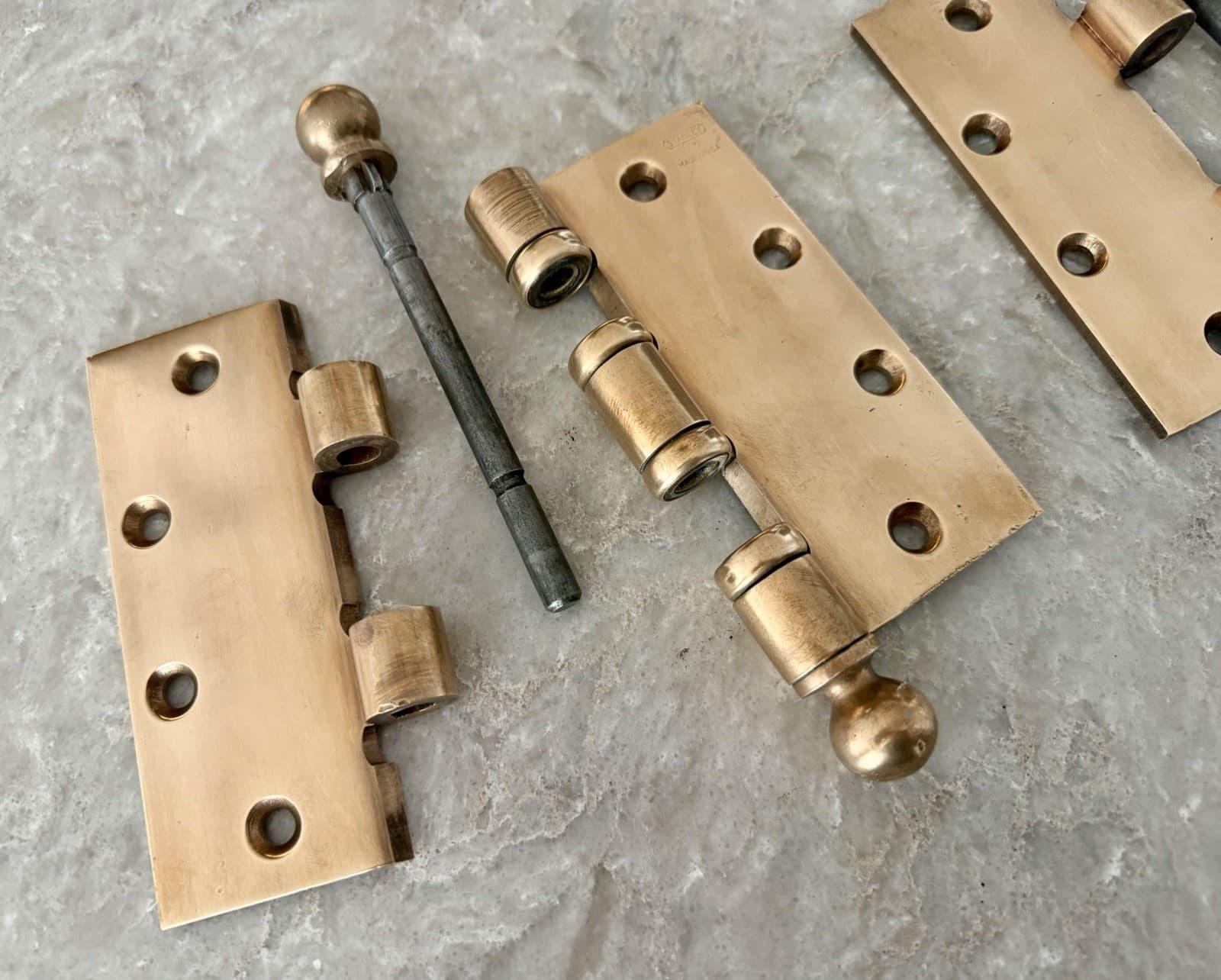 Pair Stanley SW 5x5 Solid Brass Ball Bearing Ball Tip Door Hinges USA - Thumbnail 15