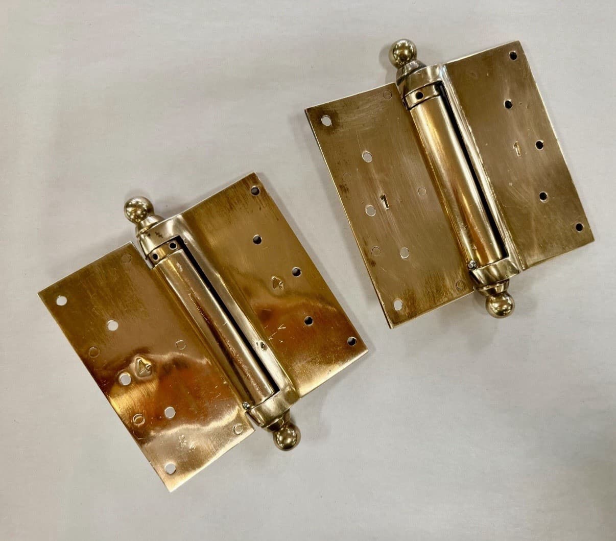 Vintage Brass Double Action Spring Hinges Set of 2 | 5 Inch Café Door Hinges - Thumbnail 4