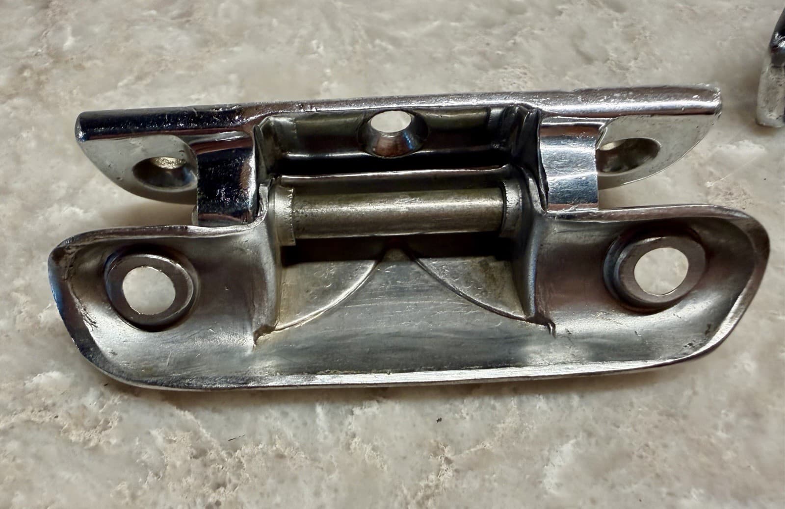 Vintage Art Deco Chrome Ice Box Cabinet Hinges Pair Surface Mount Cooler Door - Thumbnail 11