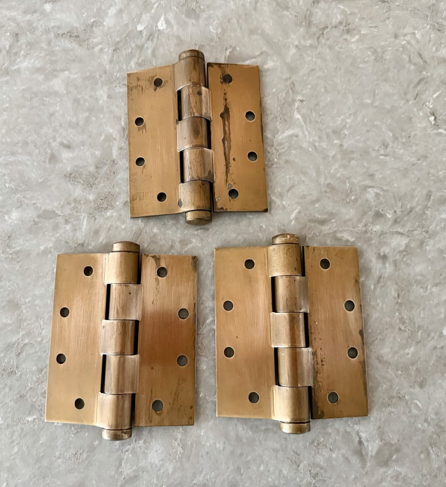 Lawrence Oilite Ball Bearing Hinges 4 x 4.5 Steel Copper Wash Set of 3 - Thumbnail 9