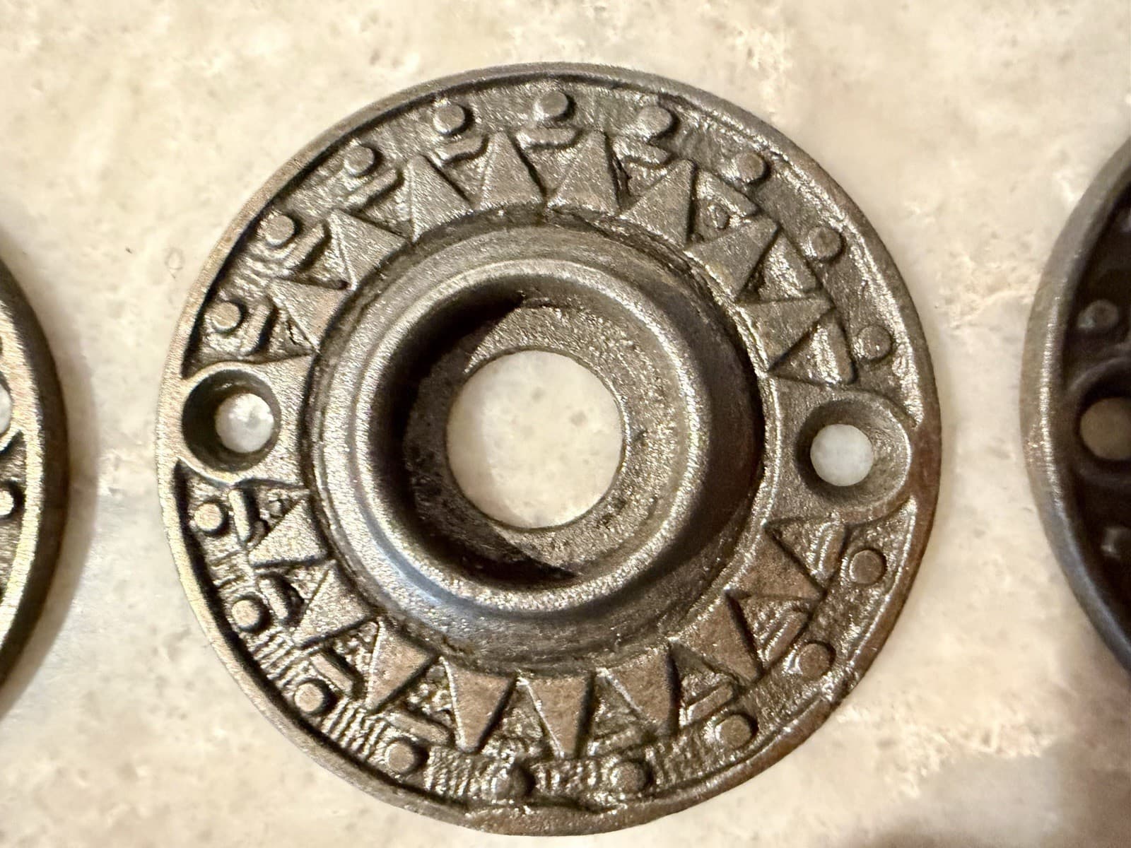 Antique Eastlake Cast Iron Door Knob Rosette 2” 3/4” Fitter Victorian Rose - Thumbnail 5