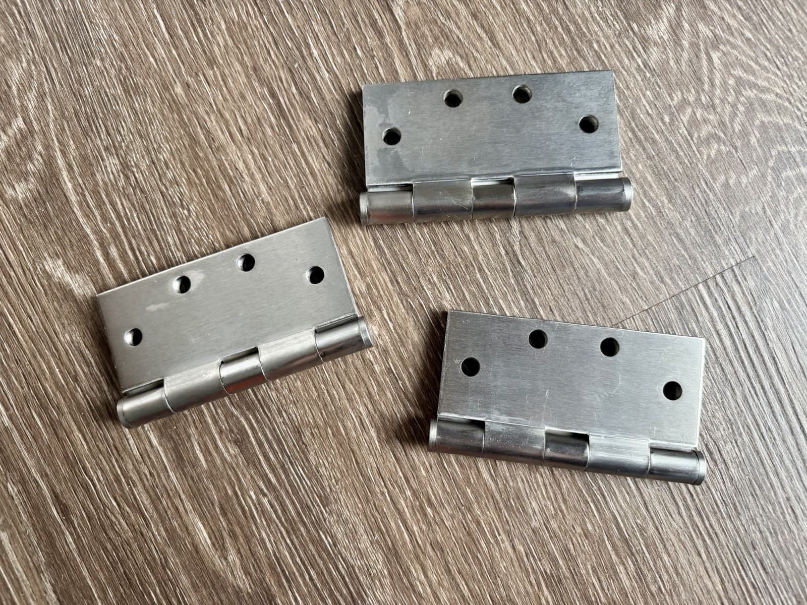 Stanley F179 4.5 x 4.5 Steel Plain Bearing Door Hinges Set of 3 Satin Chrome - Thumbnail 9
