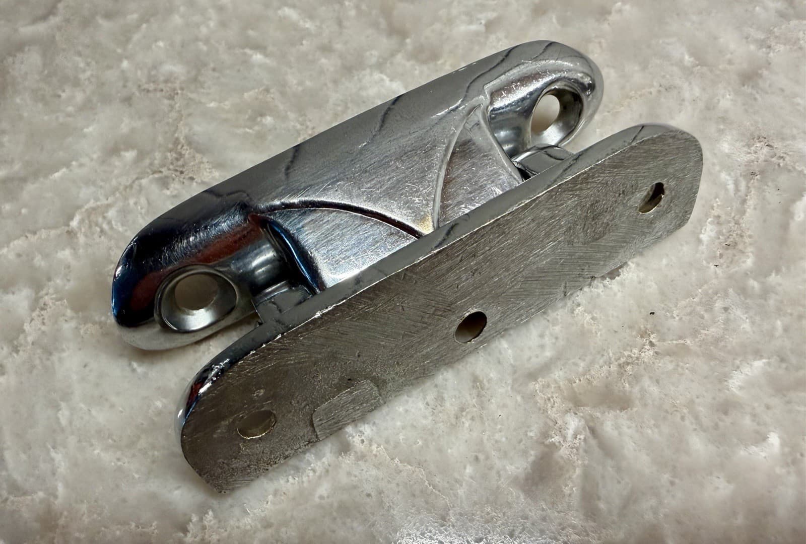 Vintage Art Deco Chrome Ice Box Cabinet Hinges Pair Surface Mount Cooler Door - Thumbnail 10