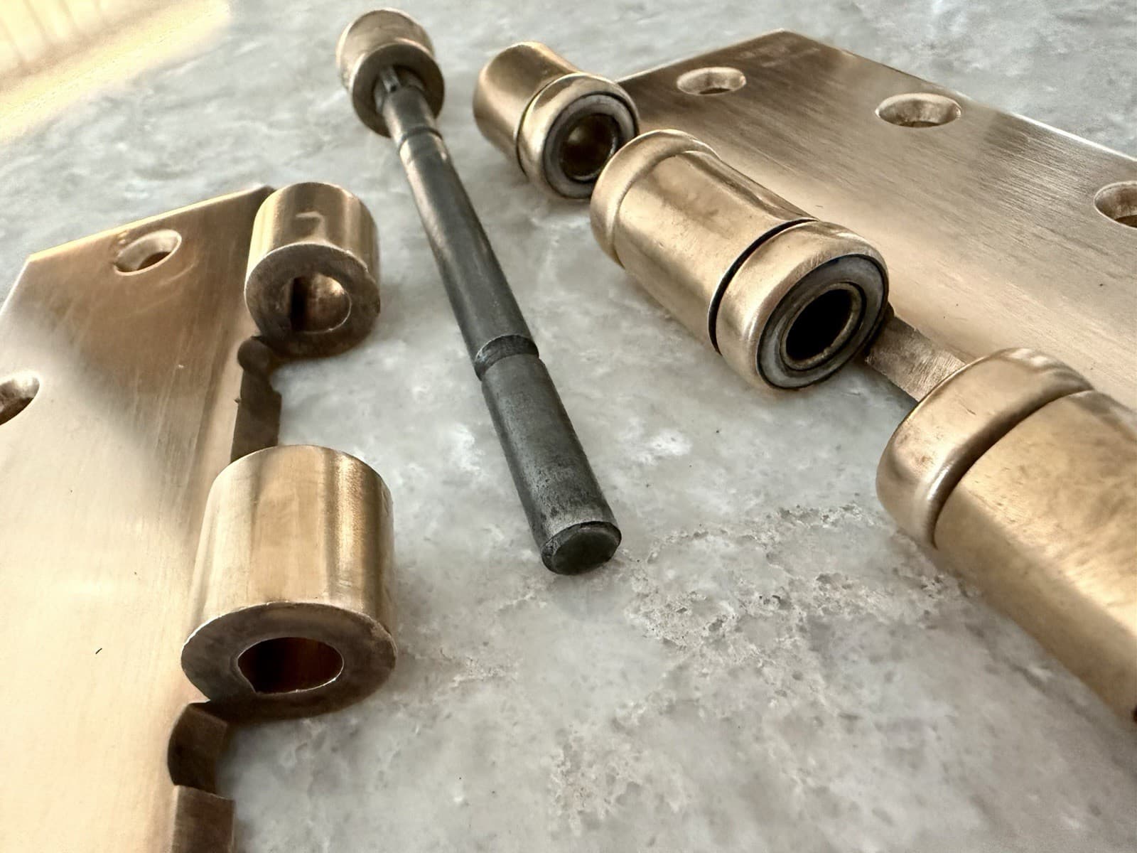 Pair Stanley SW 5x5 Solid Brass Ball Bearing Ball Tip Door Hinges USA - Thumbnail 5