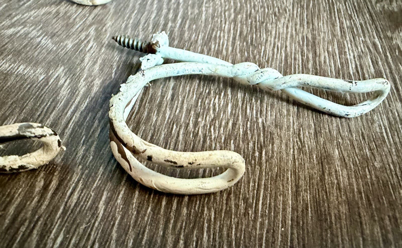 Vintage Twisted Wire Coat Hat Hooks Set of 6 Screw-In Farmhouse Schoolhouse - Thumbnail 6