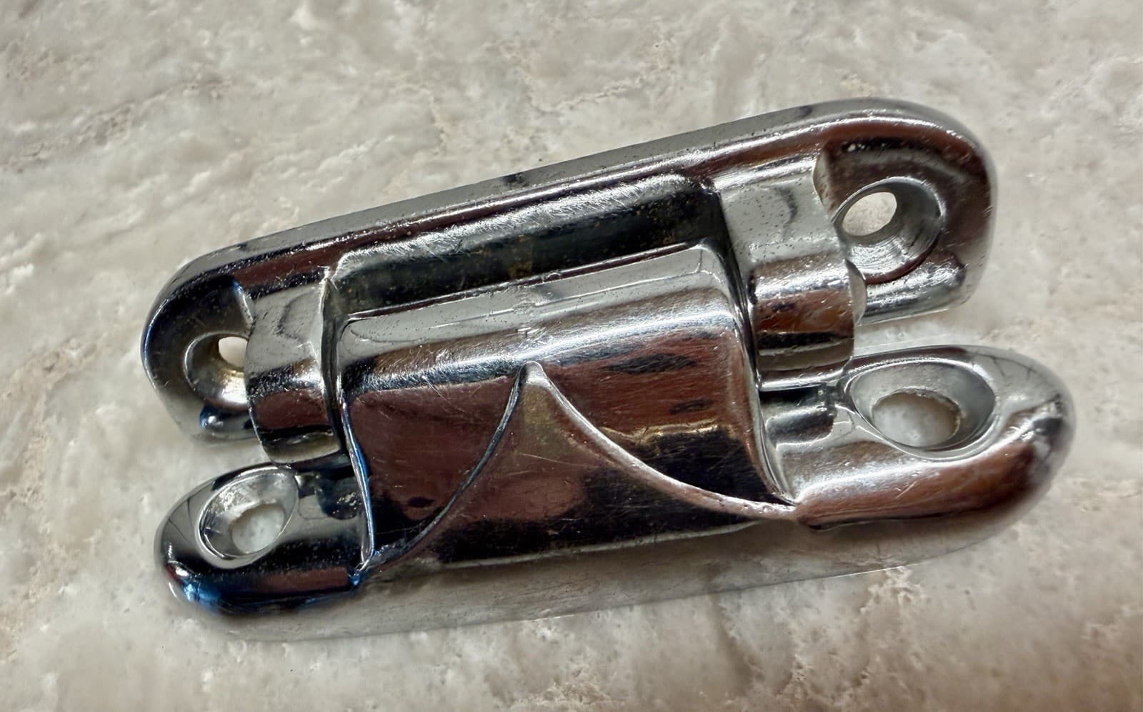 Vintage Art Deco Chrome Ice Box Cabinet Hinges Pair Surface Mount Cooler Door - Thumbnail 9