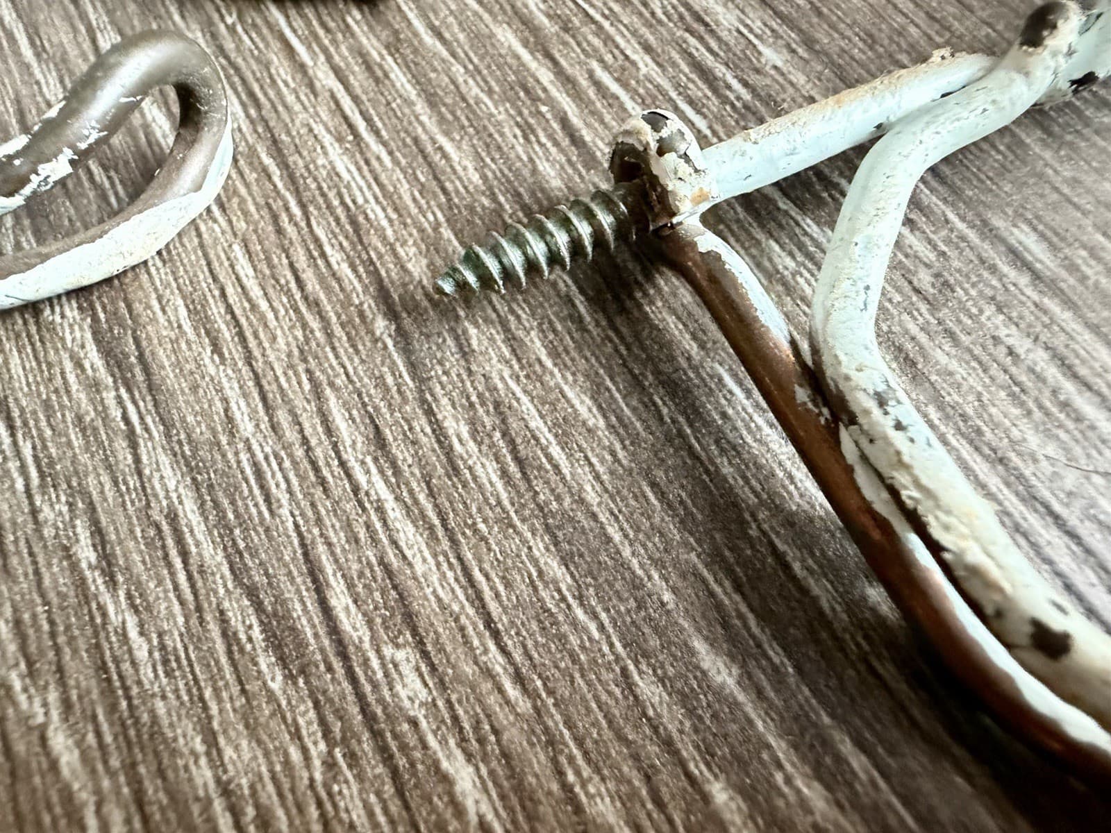 Vintage Twisted Wire Coat Hat Hooks Set of 6 Screw-In Farmhouse Schoolhouse - Thumbnail 4