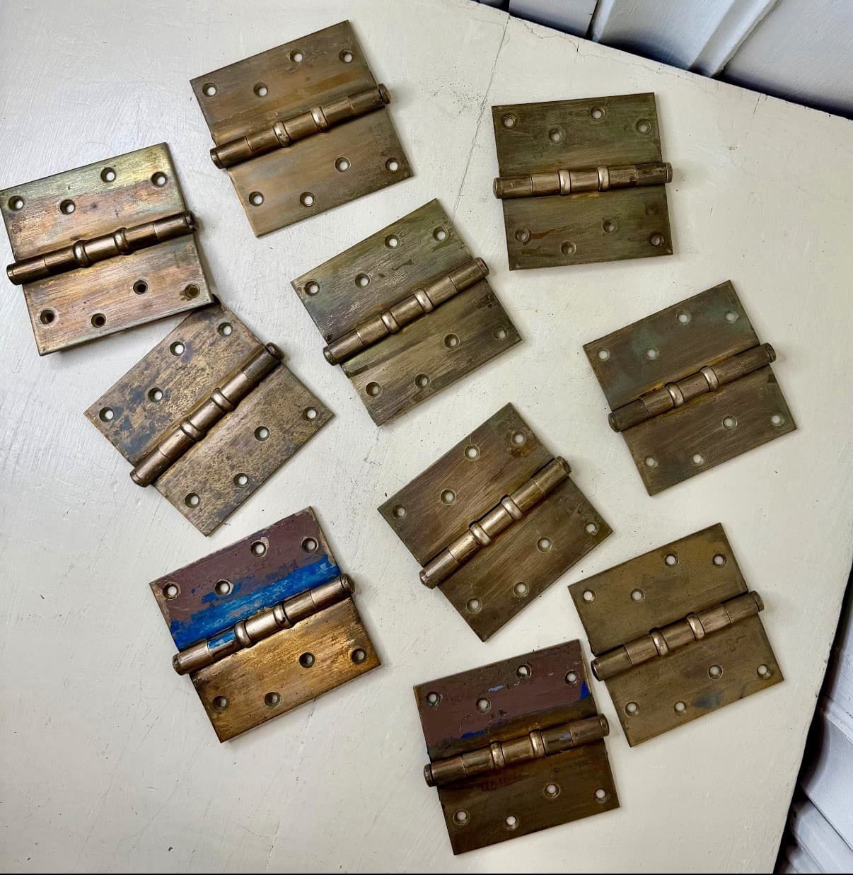 Vintage Stanley Sweetheart SW Ball Bearing Door Hinges 4.5x4.5 Set of 10 - Thumbnail 2