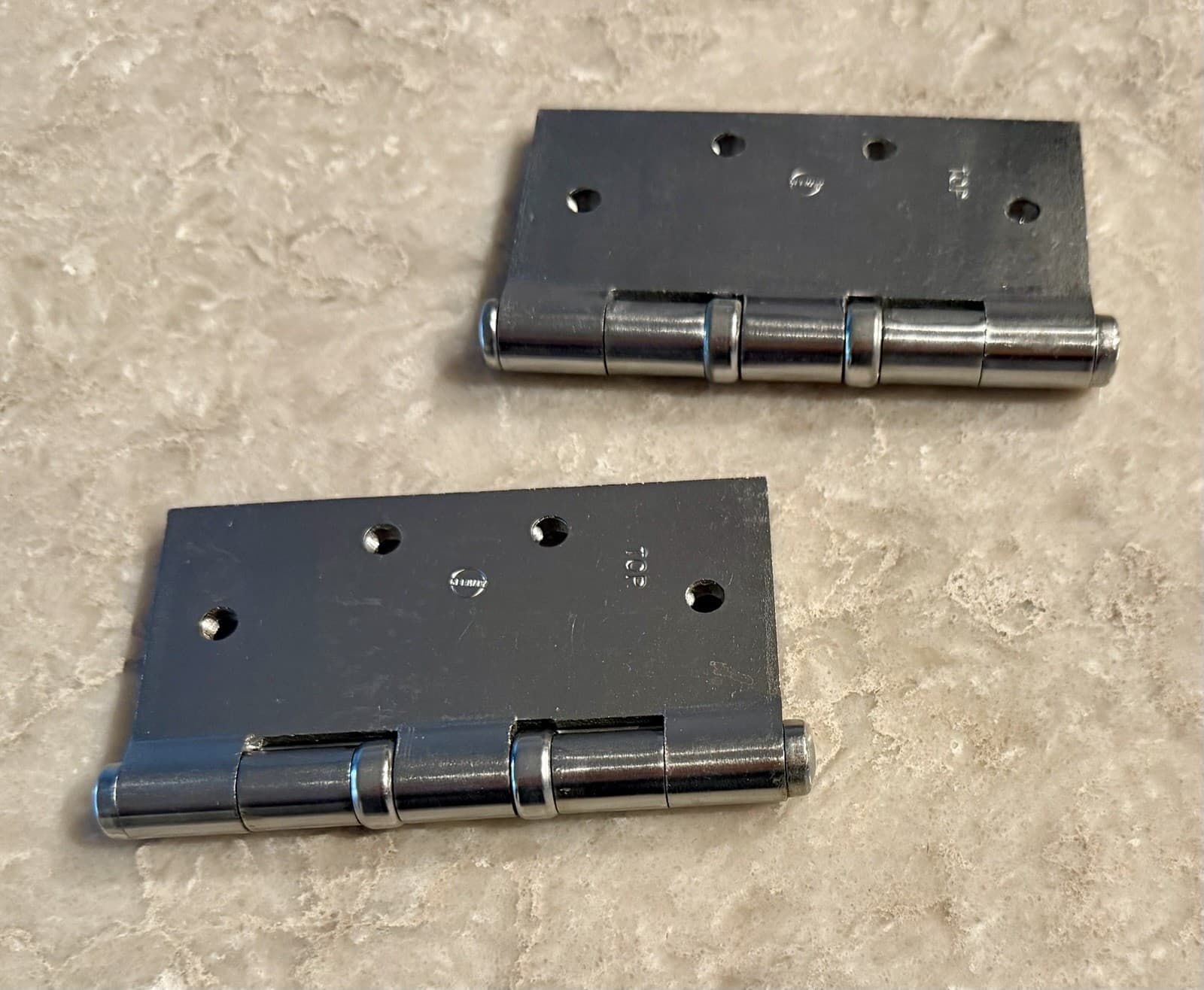 NOS TACO 4.5” x 4.5” Steel Commercial Door Hinges Satin Chrome Pair - Thumbnail 11