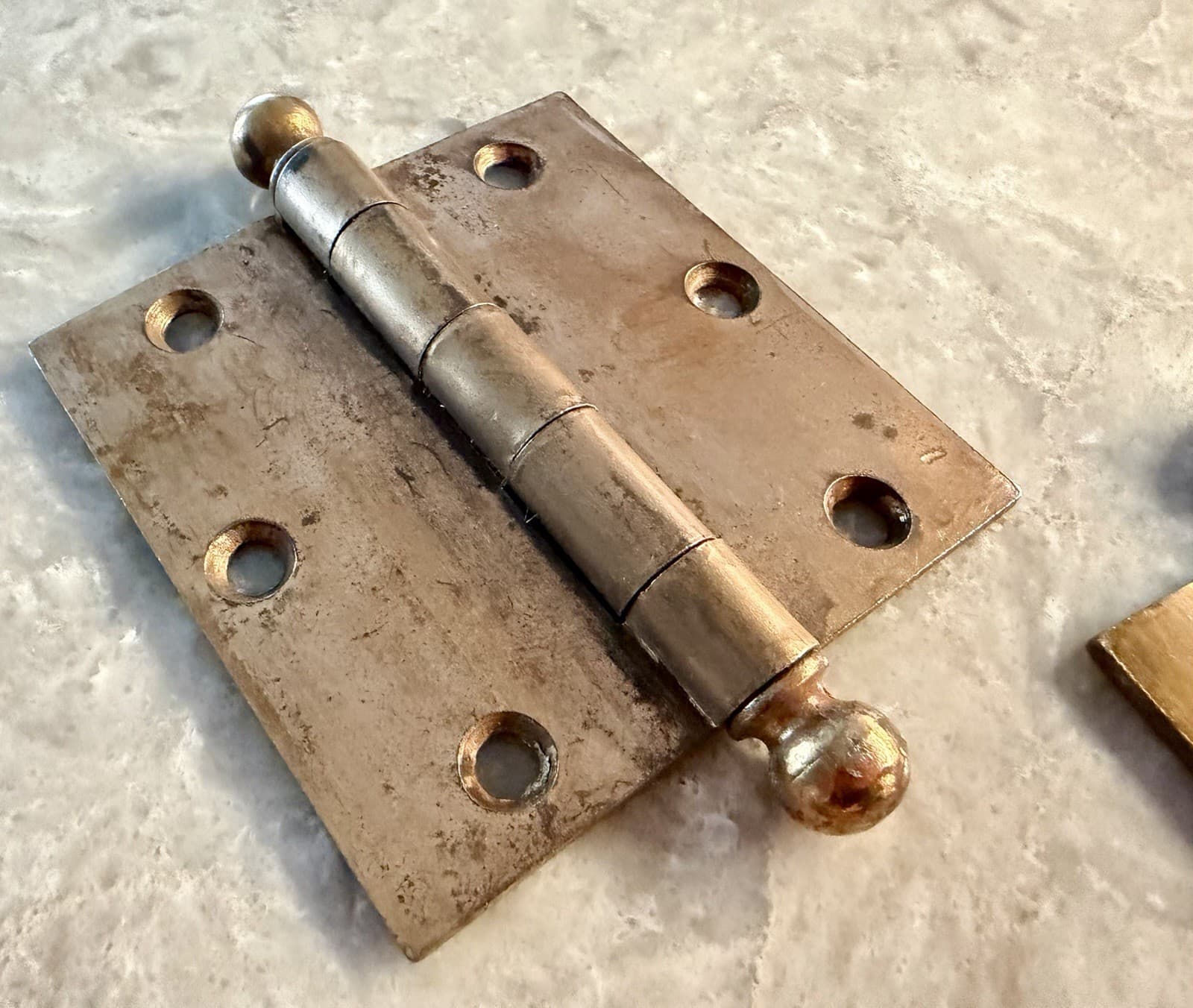 Stanley SW 3.5” Ball Tip Steel Door Hinges Vintage Set of 3 Sweetheart - Thumbnail 3