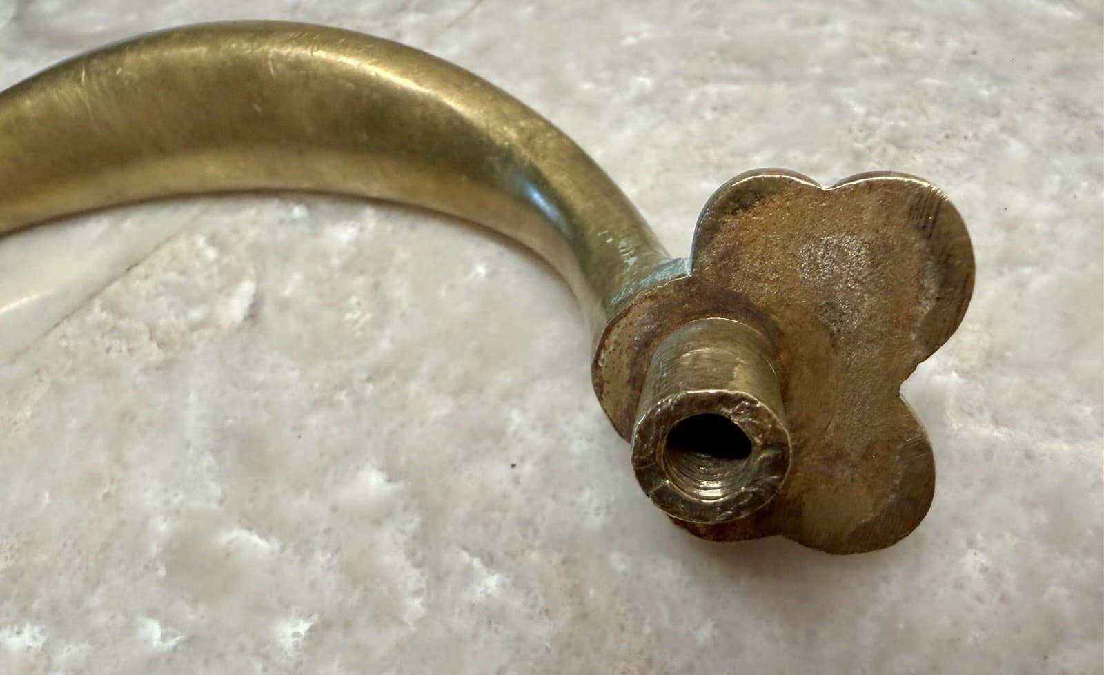 Pair Vintage Solid Brass Grapevine Cabinet Drawer Pulls 5” CTC Art Nouveau - Thumbnail 8