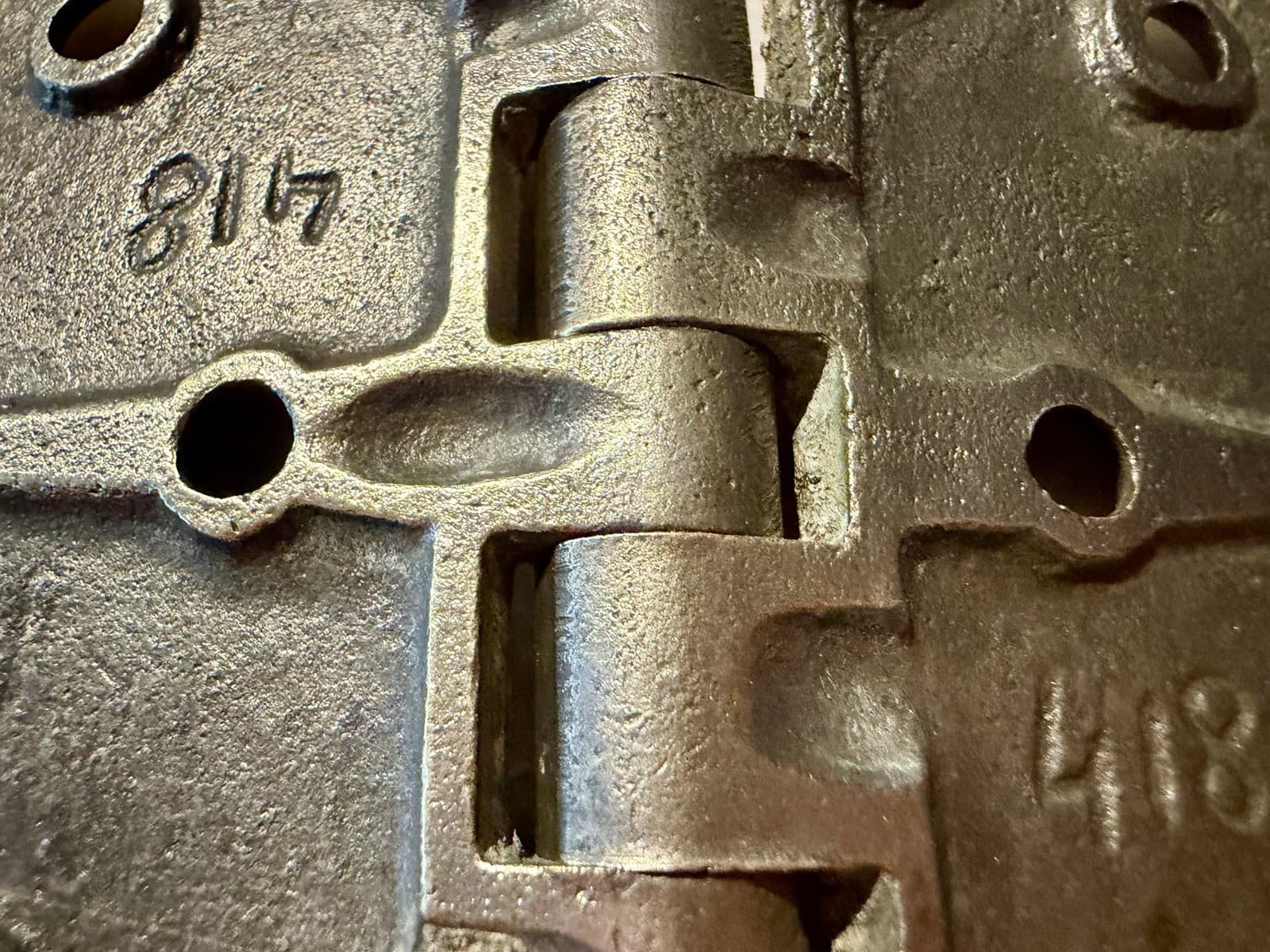 Vintage Nickel Over Brass Non Mortise Cabinet Hinges Pair 3-1/4” x 2-3/4” - Thumbnail 10
