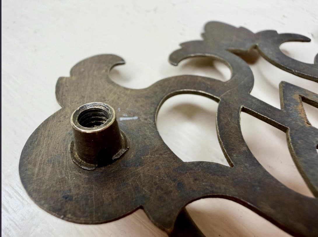 Vintage Gothic Steel Batwing Bail Drawer Pulls Set of 2 Cabinet Handles 3.25” - Thumbnail 6
