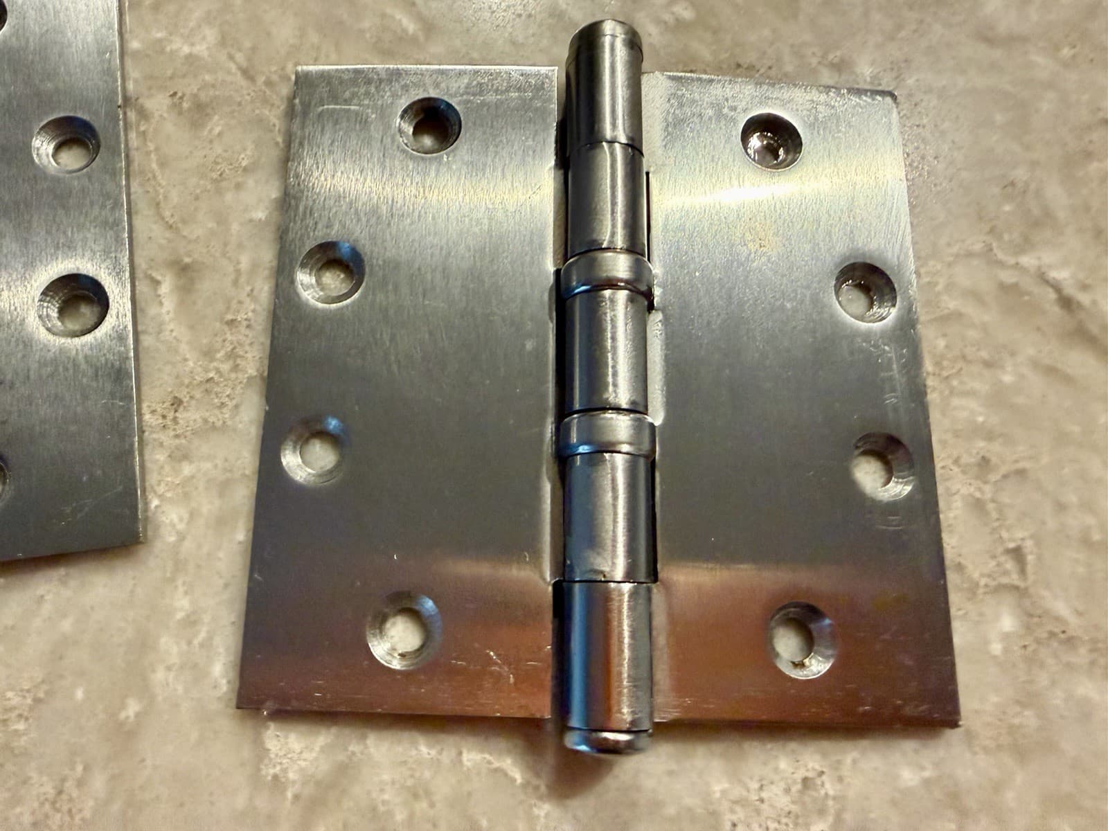 NOS TACO 4.5” x 4.5” Steel Commercial Door Hinges Satin Chrome Pair - Thumbnail 3